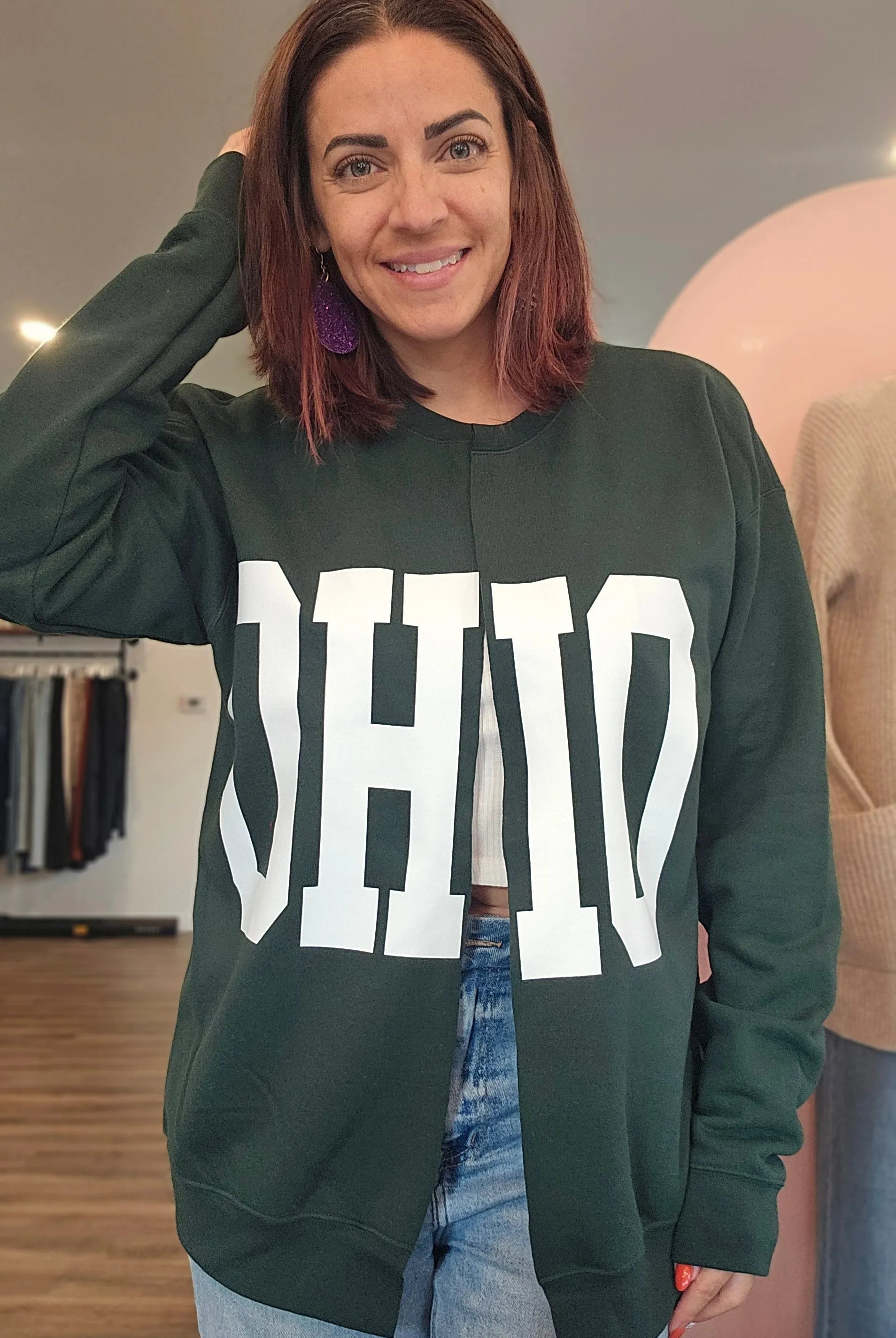 Shop Custom Cut Sweatshirt Cardigans- at Ruby Joy Boutique, a Women's Clothing Store in Pickerington, Ohio