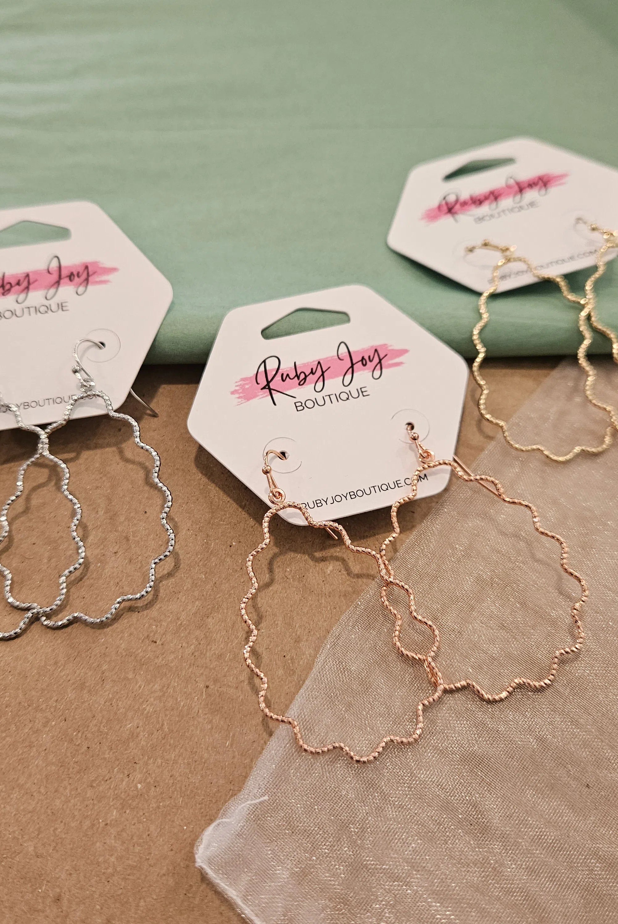 Shop Dainty Wavy Teardrop Earrings-Earrings at Ruby Joy Boutique, a Women's Clothing Store in Pickerington, Ohio