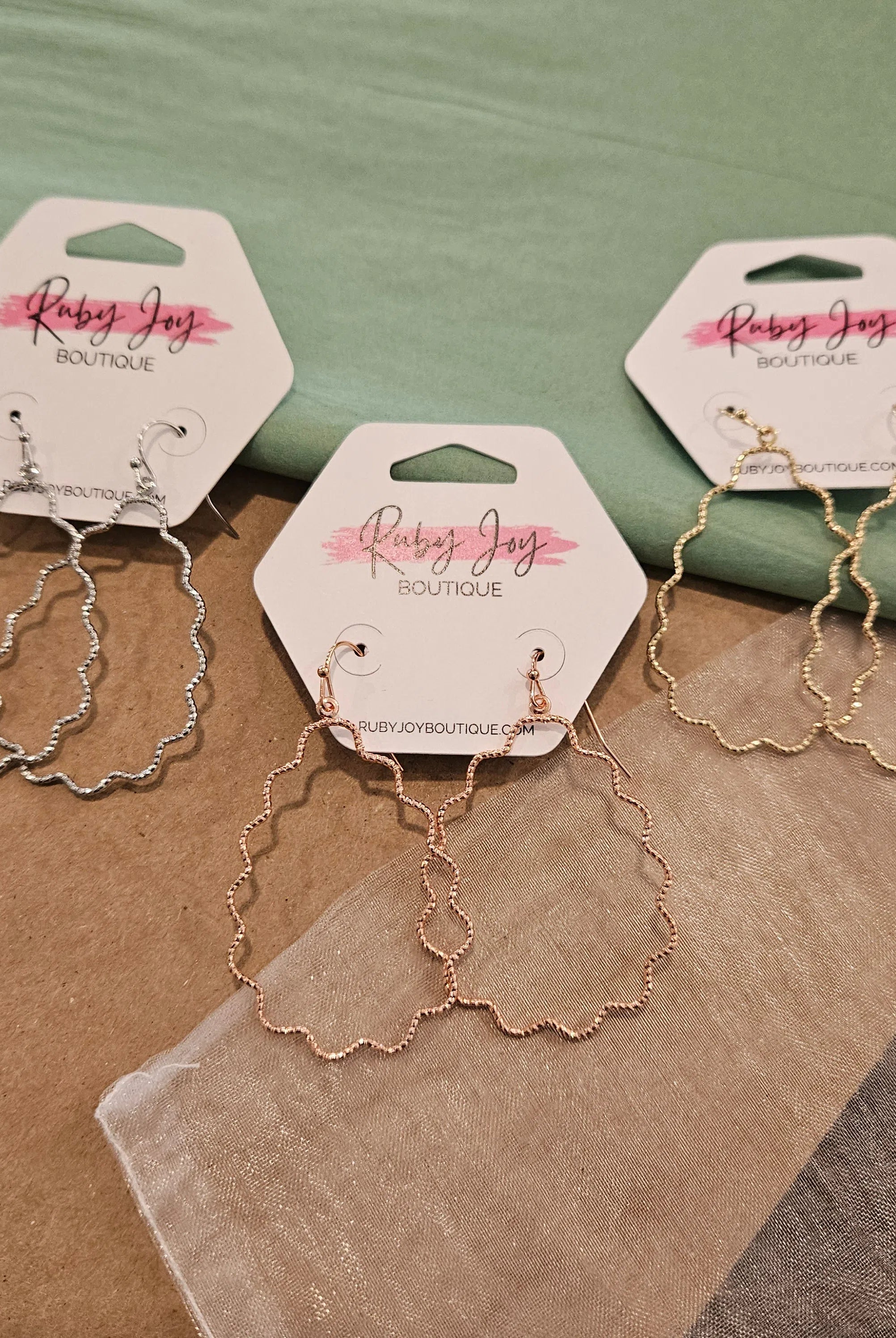 Shop Dainty Wavy Teardrop Earrings-Earrings at Ruby Joy Boutique, a Women's Clothing Store in Pickerington, Ohio