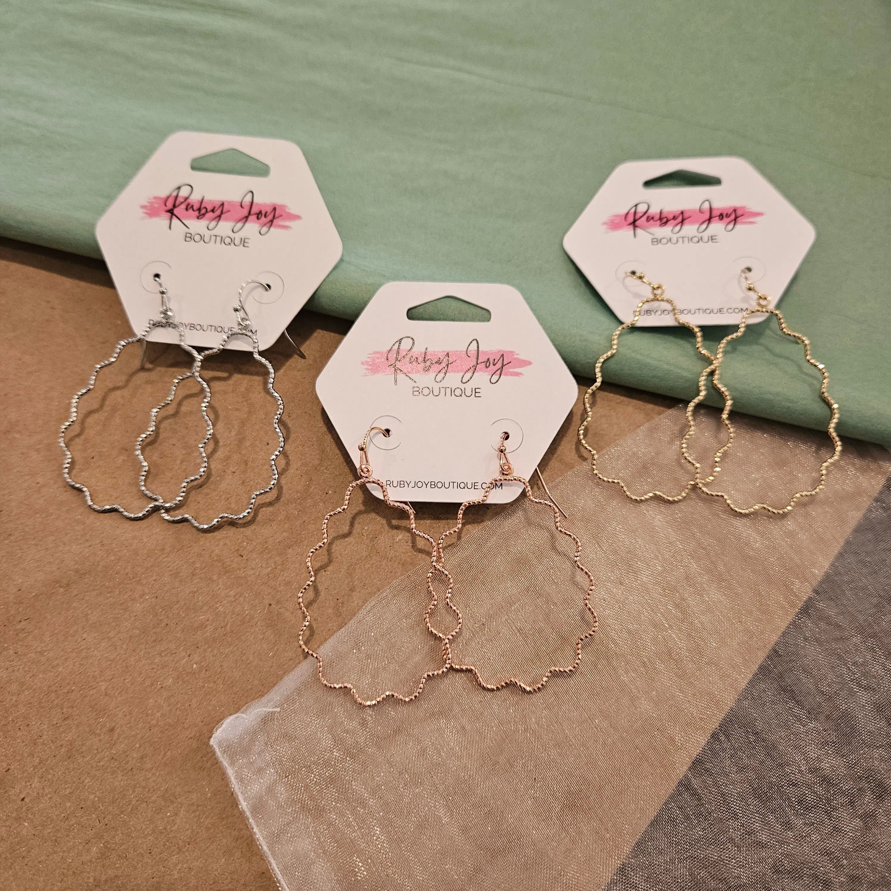 Shop Dainty Wavy Teardrop Earrings-Earrings at Ruby Joy Boutique, a Women's Clothing Store in Pickerington, Ohio