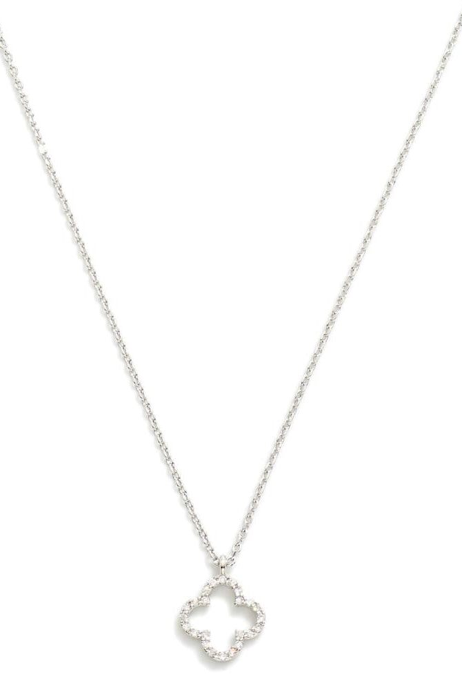 Shop Delicate Rhinestone Clover Necklace-Necklaces at Ruby Joy Boutique, a Women's Clothing Store in Pickerington, Ohio