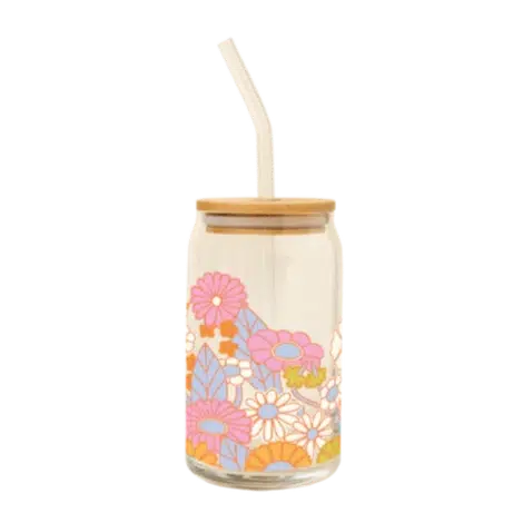 Shop Delightful Can Glass w/ Lid + Straw-Tumblers at Ruby Joy Boutique, a Women's Clothing Store in Pickerington, Ohio