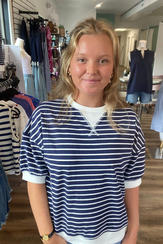 Shop Dockside Striped Pullover- at Ruby Joy Boutique, a Women's Clothing Store in Pickerington, Ohio