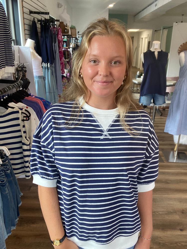Shop Dockside Striped Pullover- at Ruby Joy Boutique, a Women's Clothing Store in Pickerington, Ohio