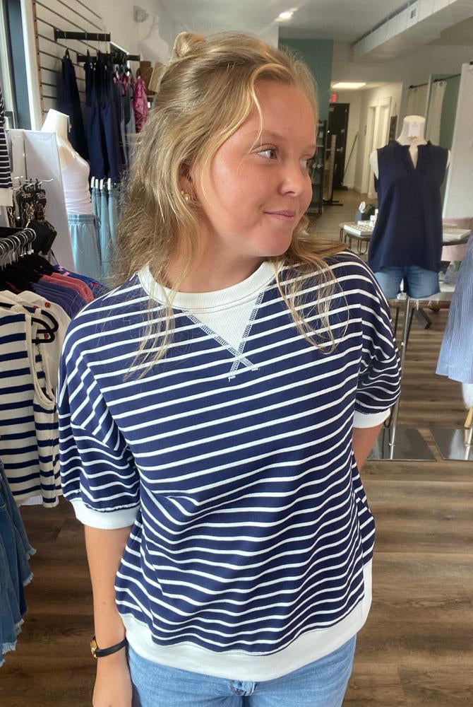 Shop Dockside Striped Pullover- at Ruby Joy Boutique, a Women's Clothing Store in Pickerington, Ohio