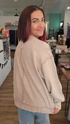 Shop Double Ribbed Washed Pullover - Mocha- at Ruby Joy Boutique, a Women's Clothing Store in Pickerington, Ohio