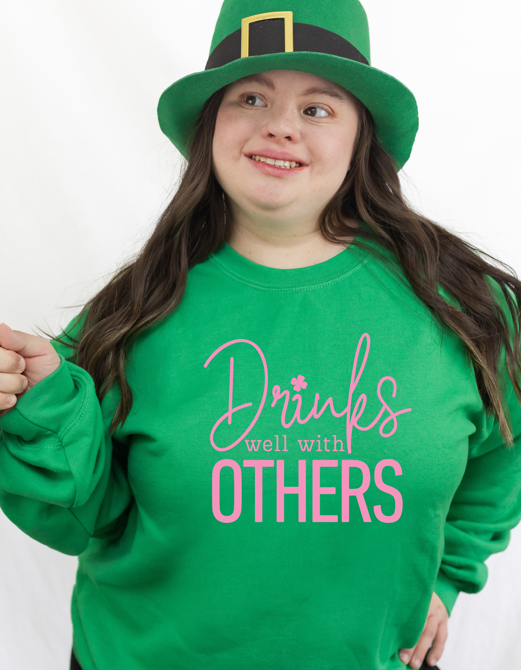 Shop Drinks Well With Others | St. Patrick's Day Graphic Top-Tee at Ruby Joy Boutique, a Women's Clothing Store in Pickerington, Ohio