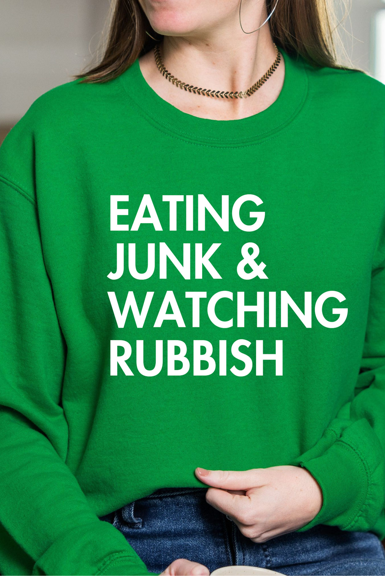 Shop Eating Junk & Watching Rubbish Graphic Top | Home Alone Christmas- at Ruby Joy Boutique, a Women's Clothing Store in Pickerington, Ohio