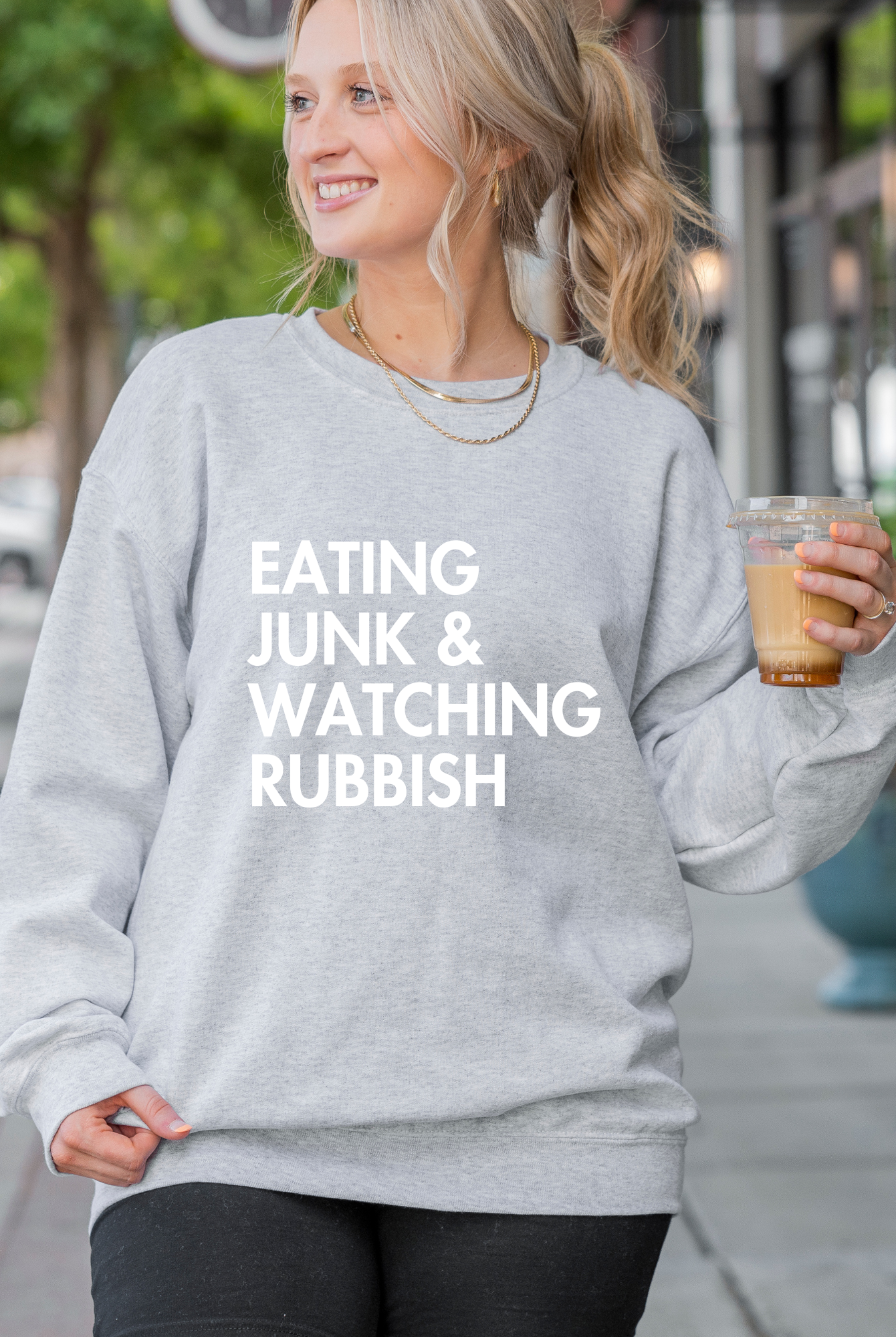 Shop Eating Junk & Watching Rubbish Graphic Top | Home Alone Christmas- at Ruby Joy Boutique, a Women's Clothing Store in Pickerington, Ohio