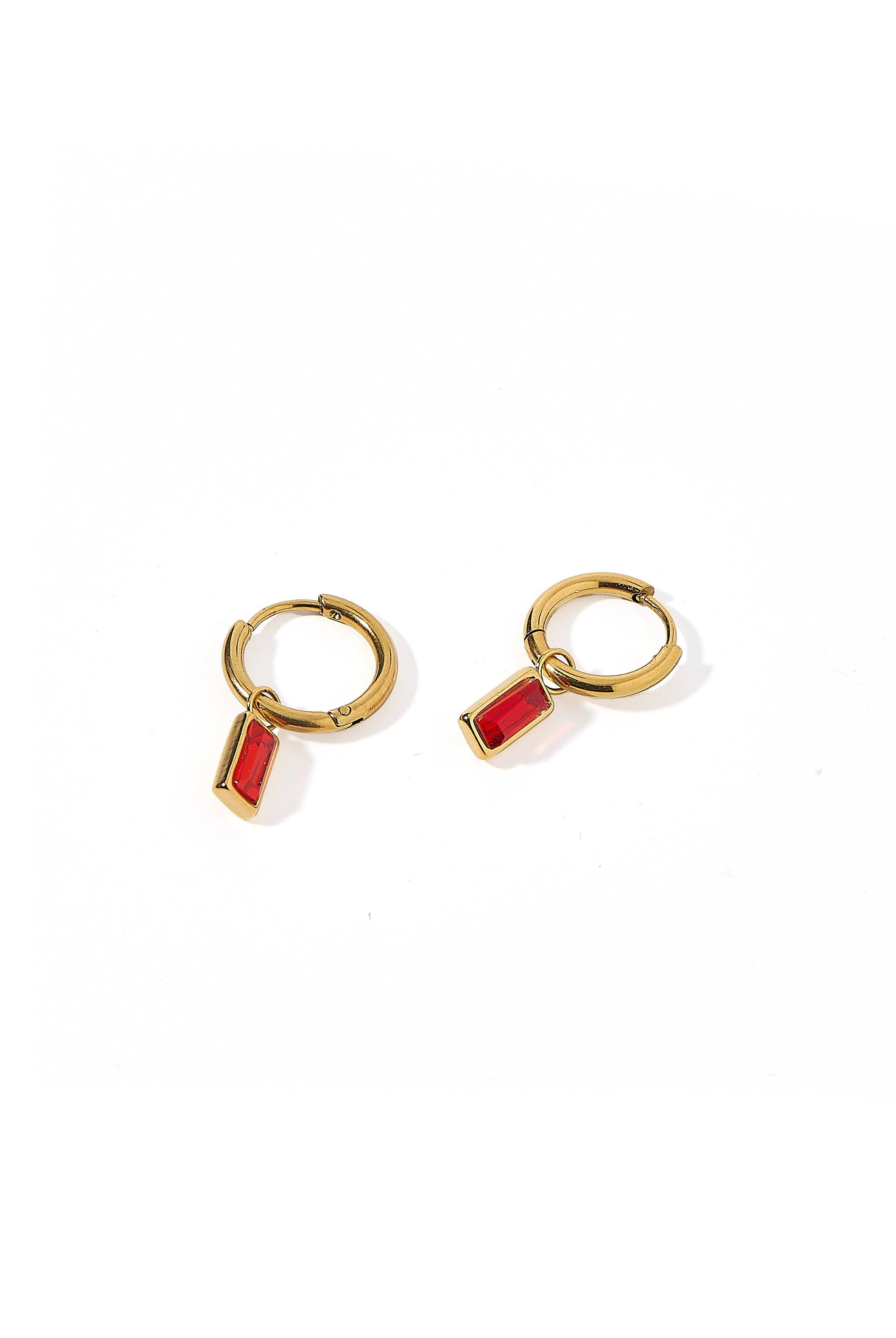 Shop Edith Huggie Charm Earrings - Red- at Ruby Joy Boutique, a Women's Clothing Store in Pickerington, Ohio