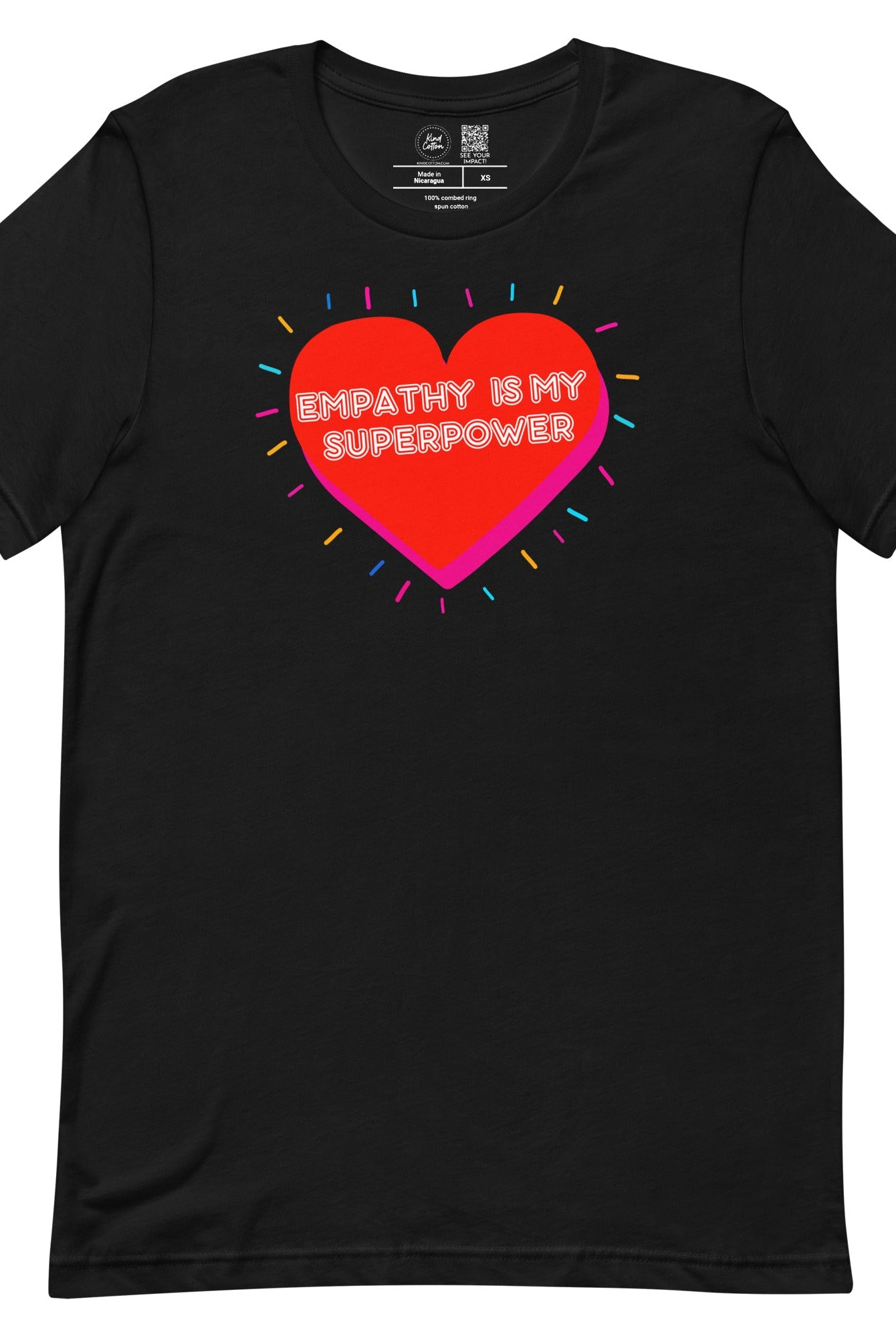 Shop Empathy is my Superpower Classic Tee | Kind Cotton-Black at Ruby Joy Boutique, a Women's Clothing Store in Pickerington, Ohio