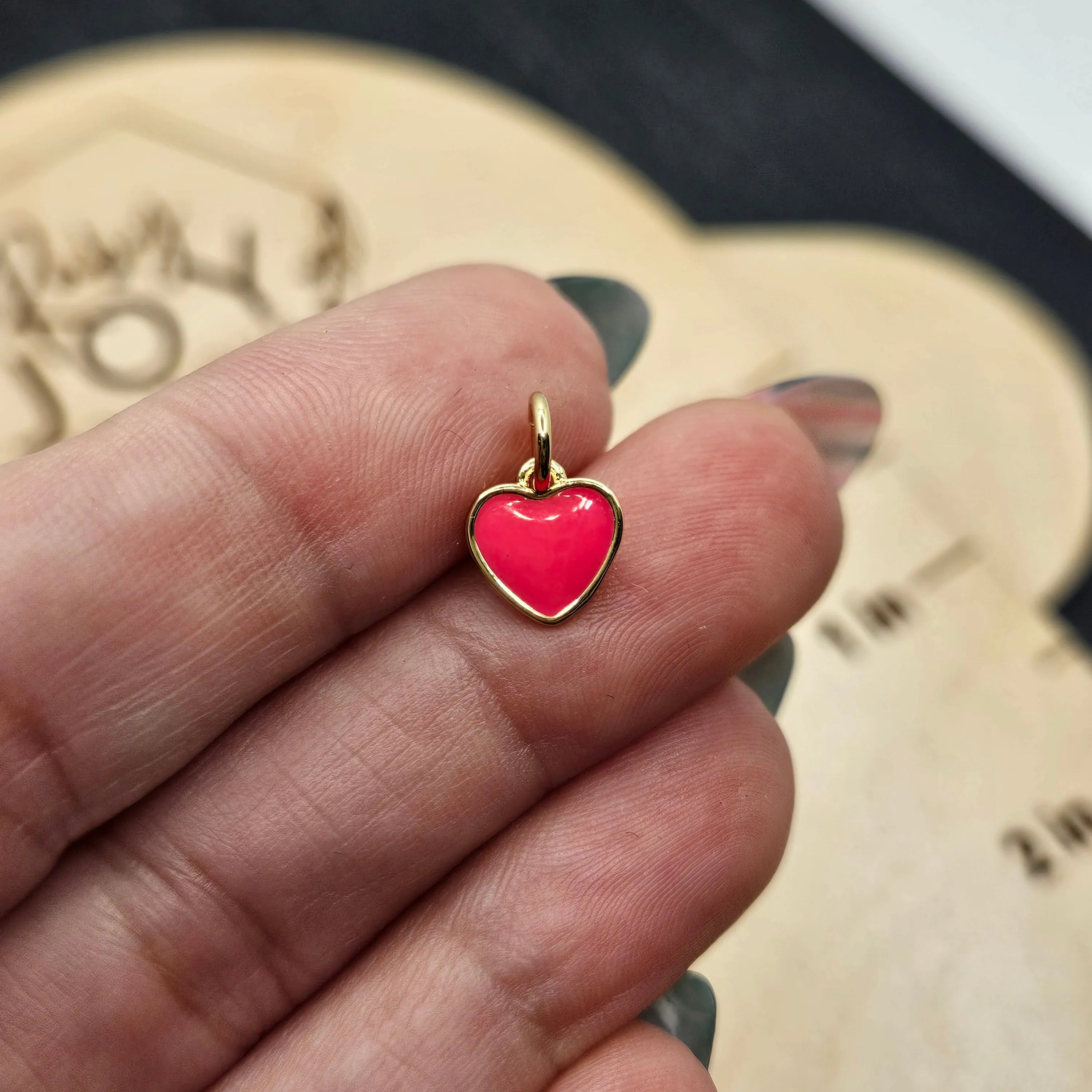 Shop Enamel Heart Charm - White or Pink- at Ruby Joy Boutique, a Women's Clothing Store in Pickerington, Ohio