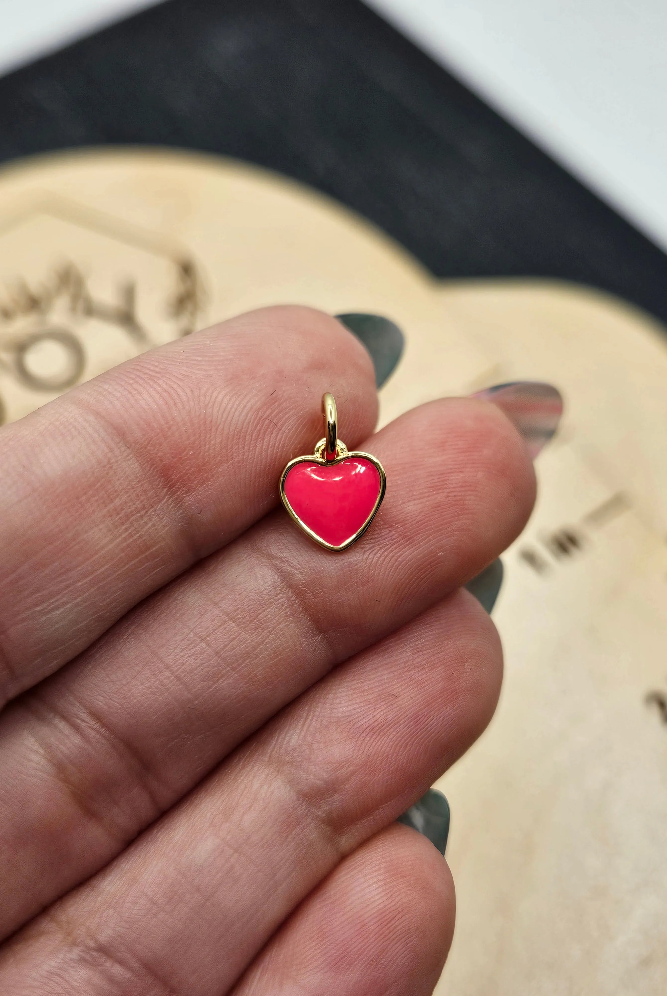 Shop Enamel Heart Charm - White or Pink- at Ruby Joy Boutique, a Women's Clothing Store in Pickerington, Ohio