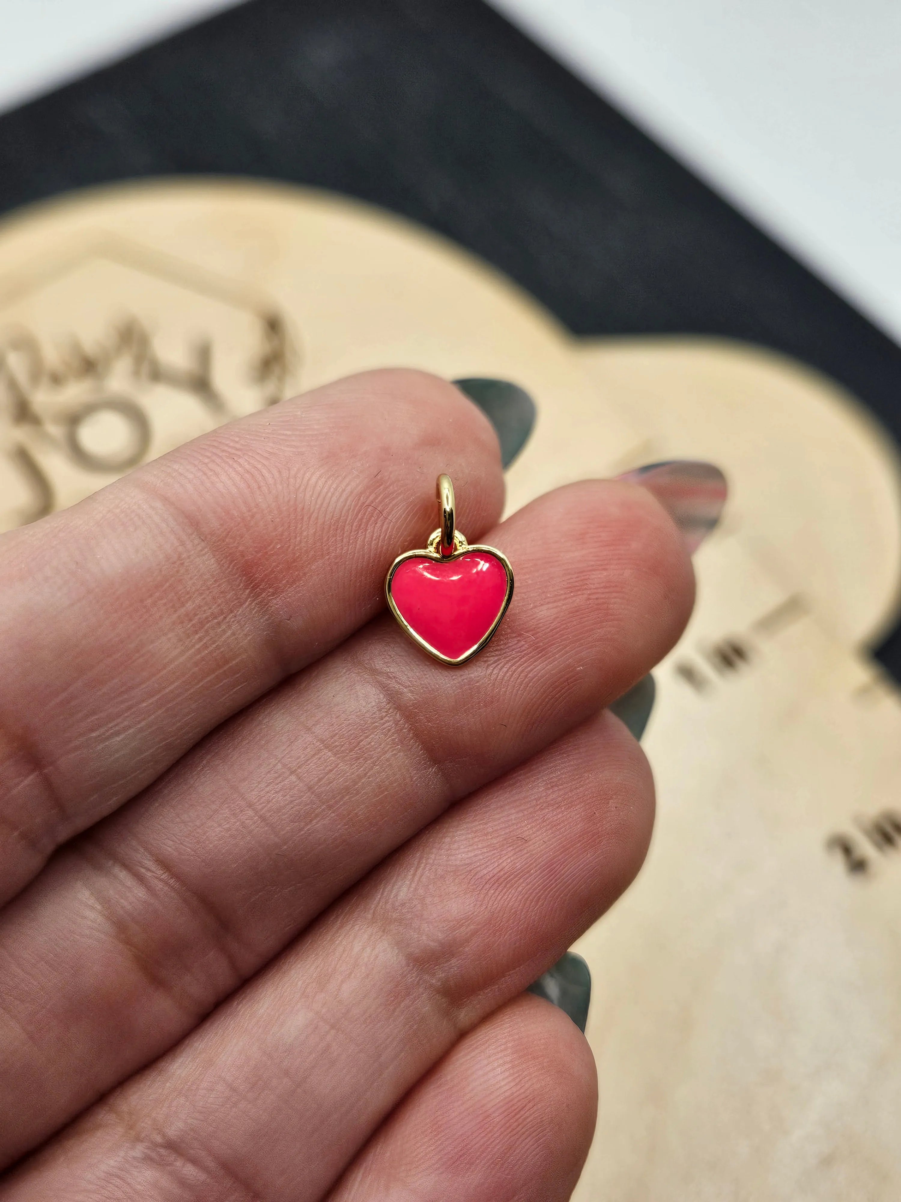 Shop Enamel Heart Charm - White or Pink- at Ruby Joy Boutique, a Women's Clothing Store in Pickerington, Ohio