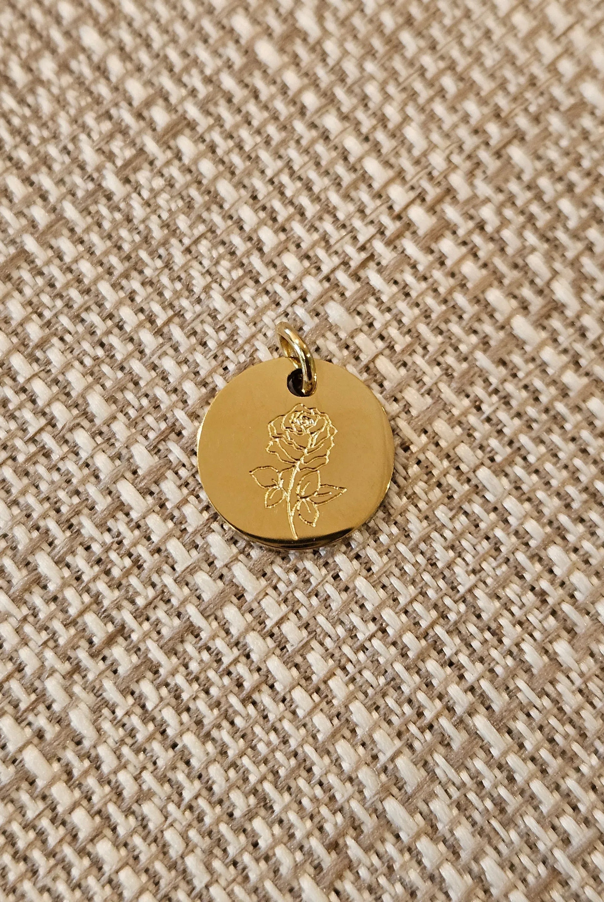 Shop Engraved Birth Flower Charms-Charms at Ruby Joy Boutique, a Women's Clothing Store in Pickerington, Ohio