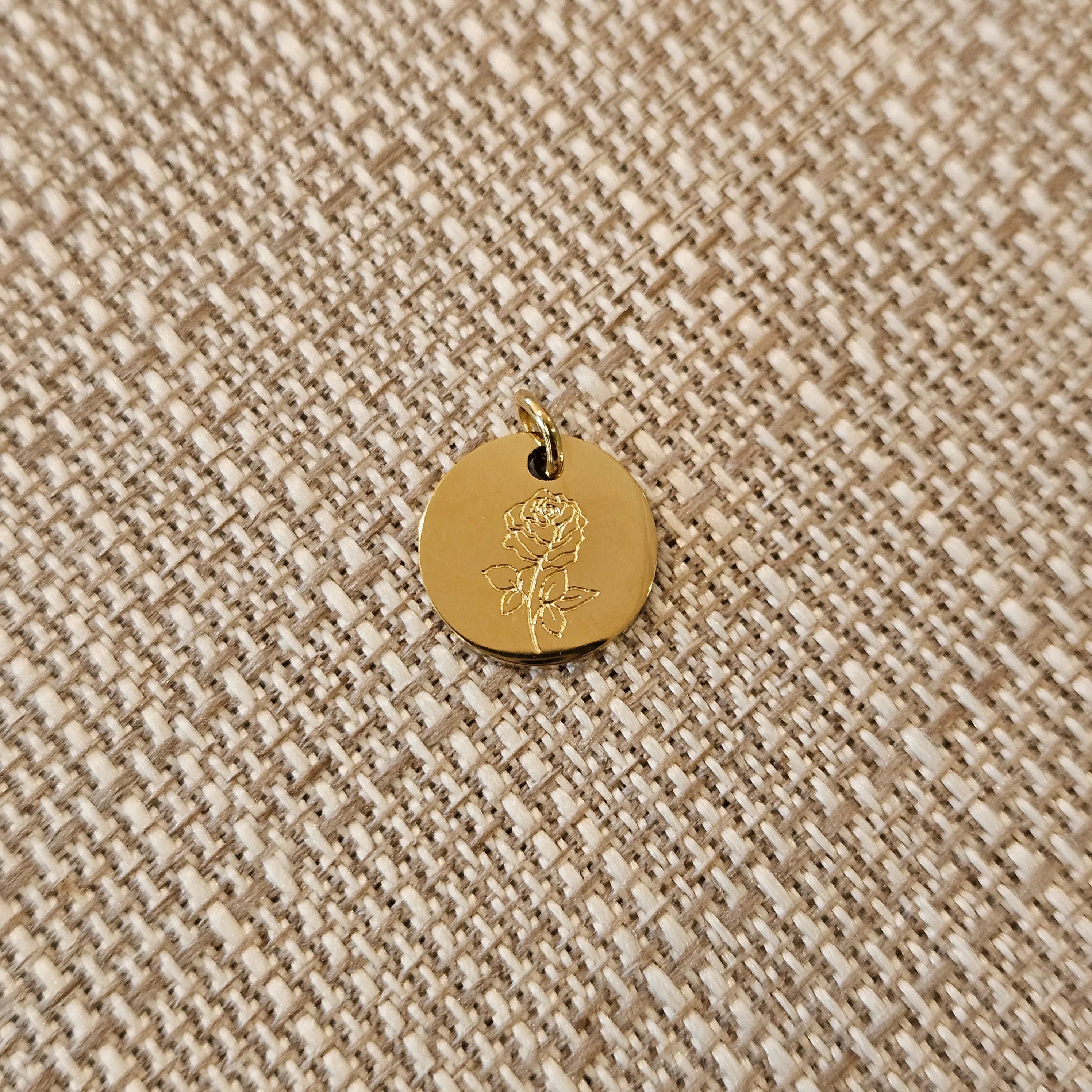Shop Engraved Birth Flower Charms-Charms at Ruby Joy Boutique, a Women's Clothing Store in Pickerington, Ohio