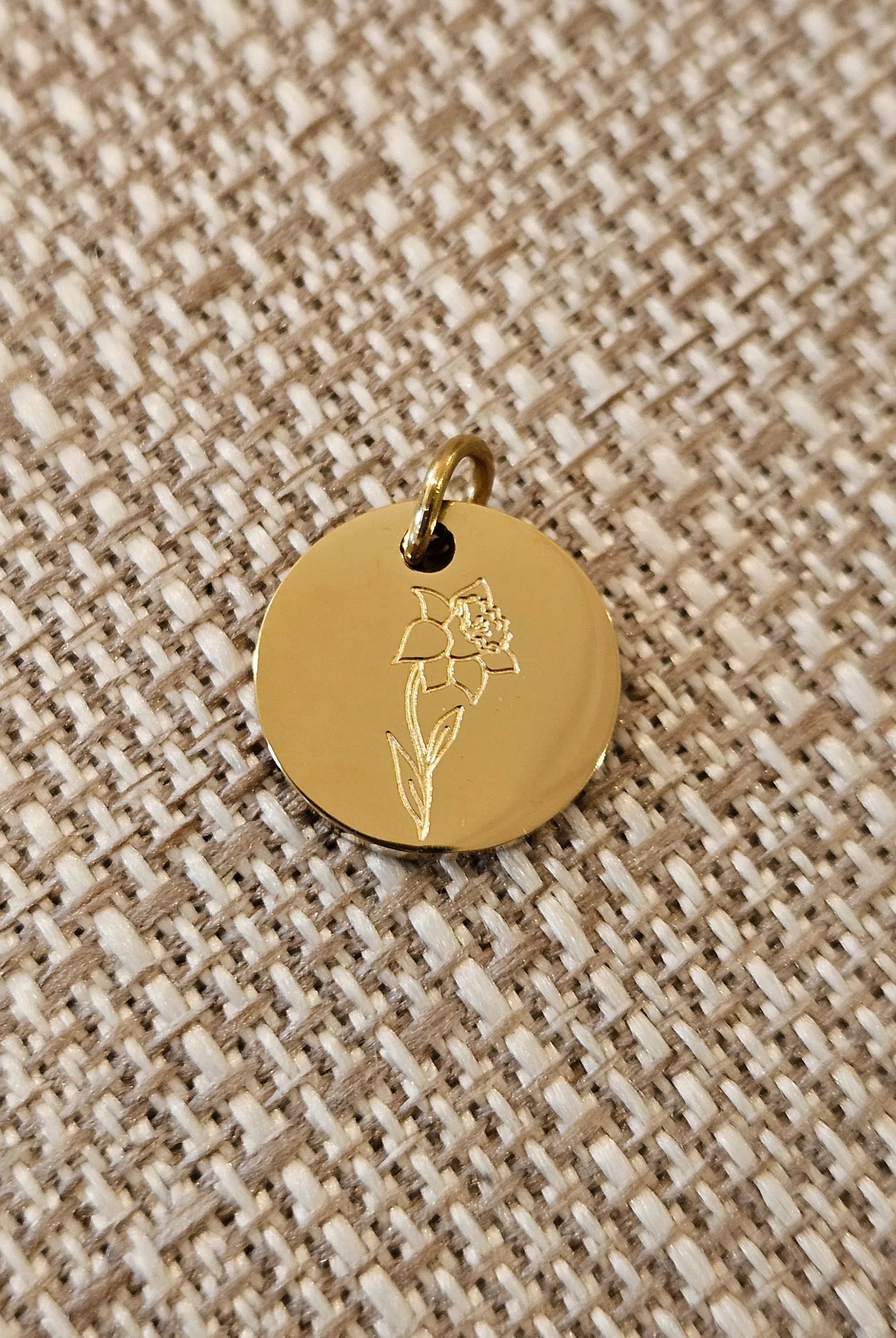 Shop Engraved Birth Flower Charms-Charms at Ruby Joy Boutique, a Women's Clothing Store in Pickerington, Ohio