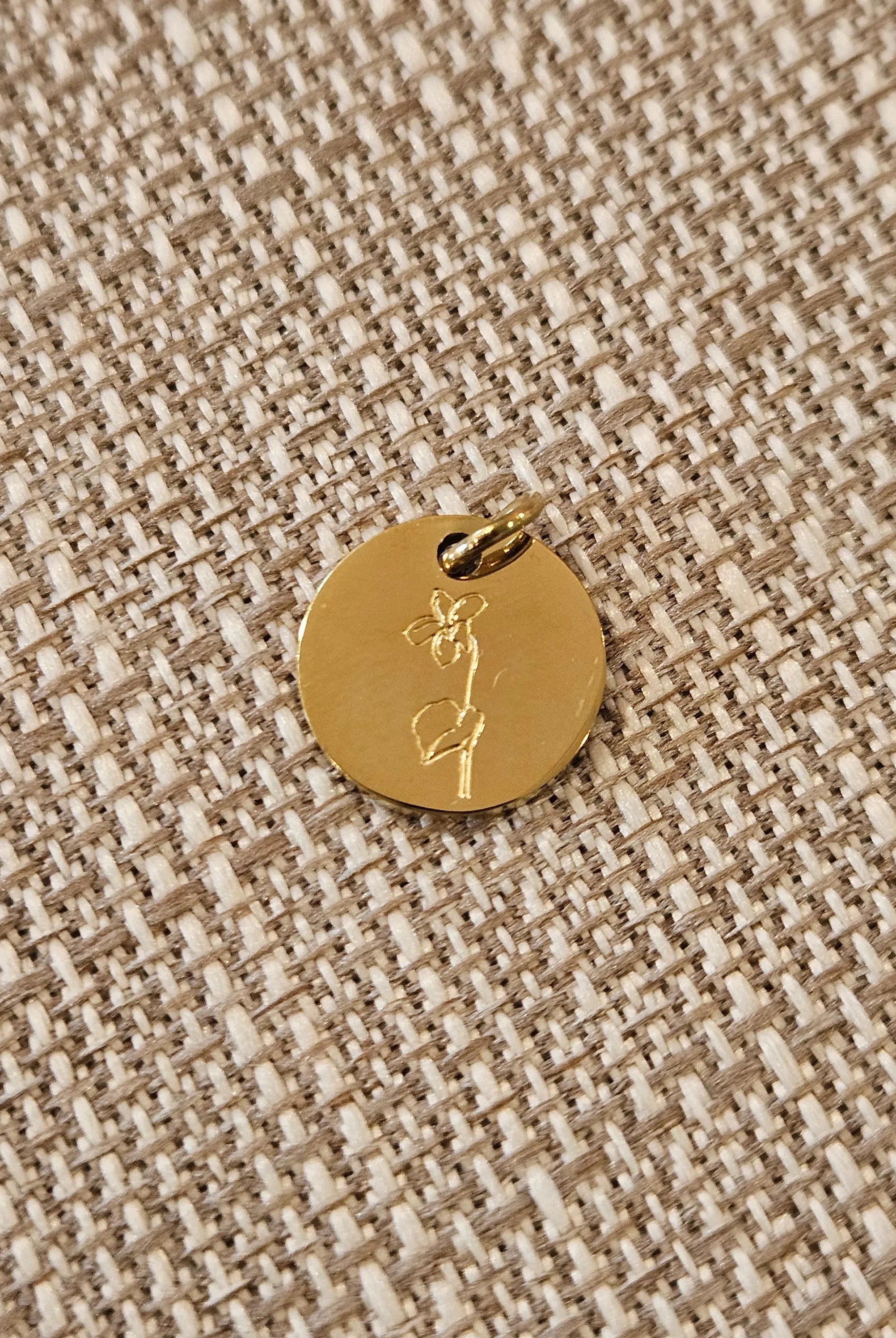 Shop Engraved Birth Flower Charms-Charms at Ruby Joy Boutique, a Women's Clothing Store in Pickerington, Ohio