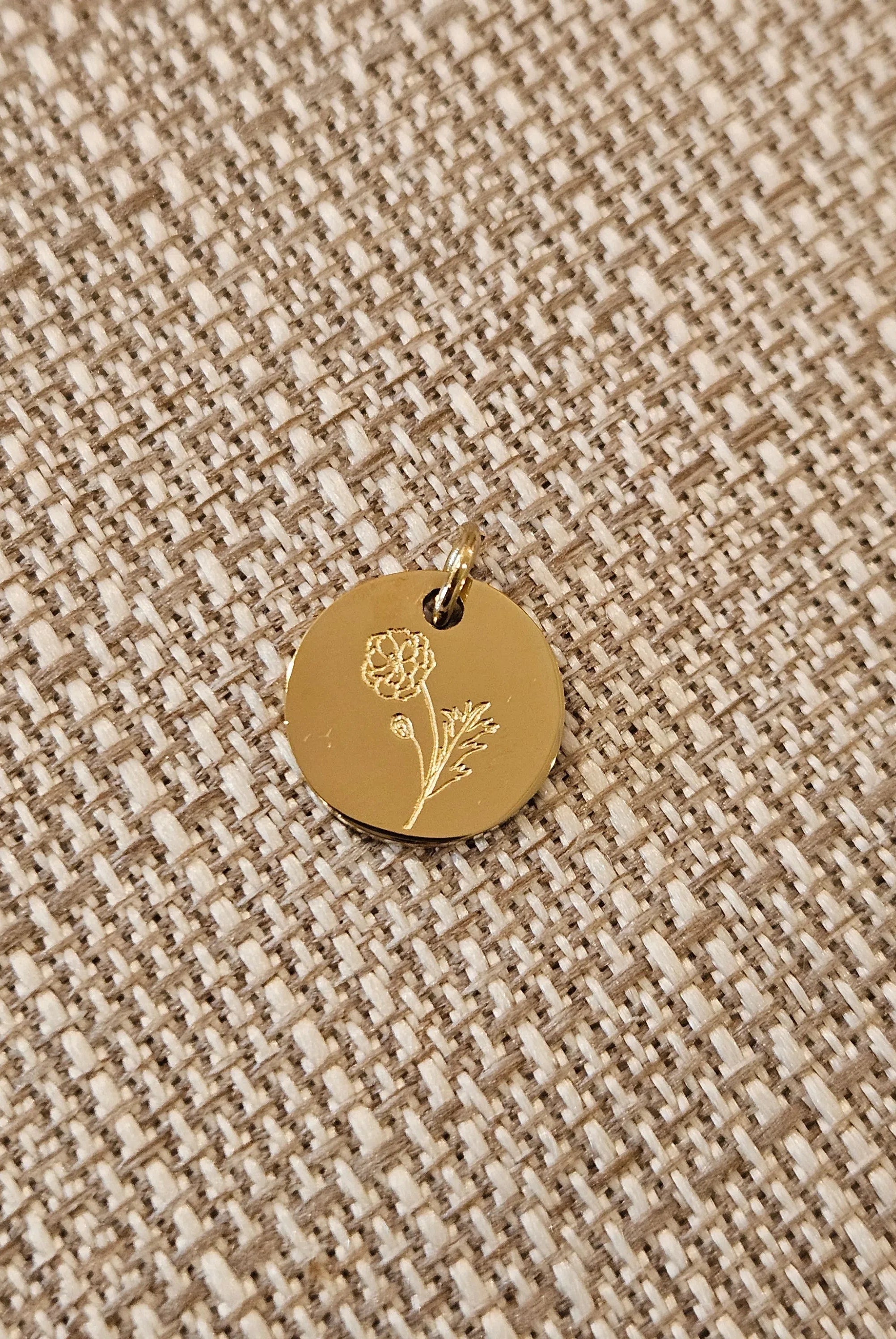 Shop Engraved Birth Flower Charms-Charms at Ruby Joy Boutique, a Women's Clothing Store in Pickerington, Ohio
