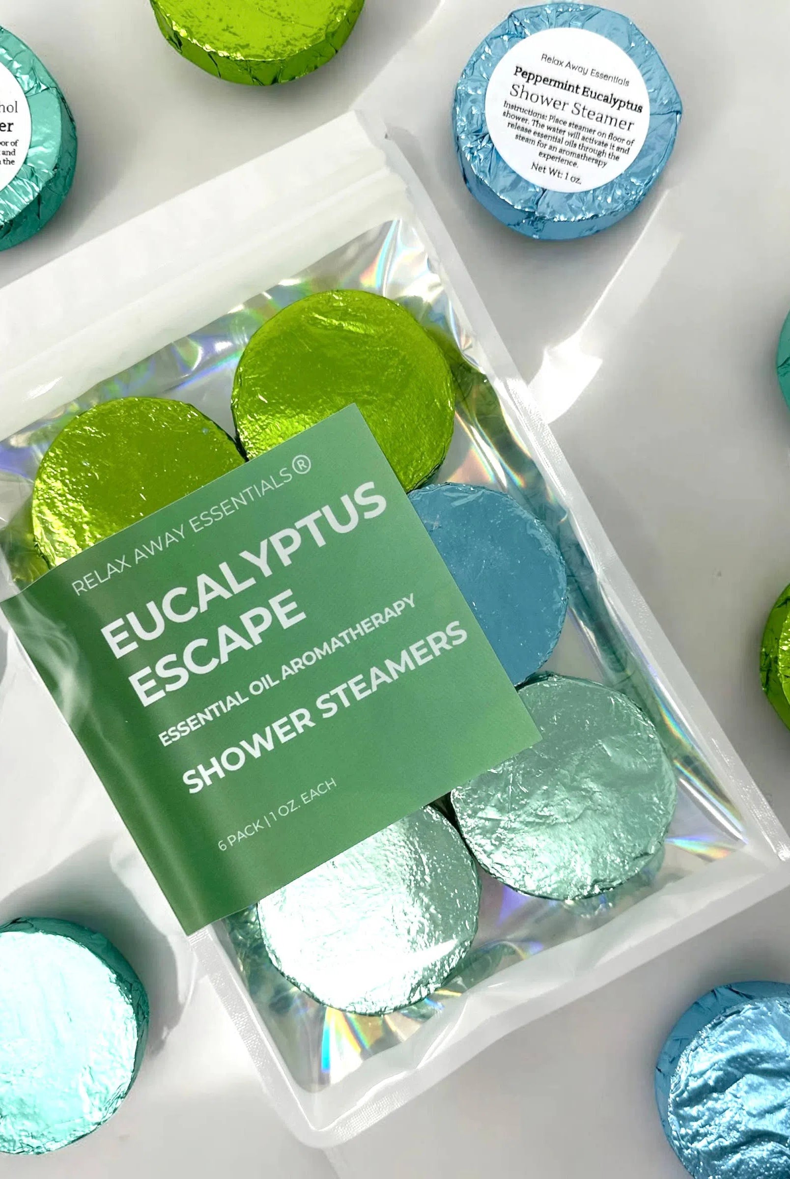 Shop Eucalyptus Escape Shower Steamers 6 Pack - Made in USA- at Ruby Joy Boutique, a Women's Clothing Store in Pickerington, Ohio