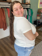 Shop Everyday Snap Henley Tee - Ivory- at Ruby Joy Boutique, a Women's Clothing Store in Pickerington, Ohio