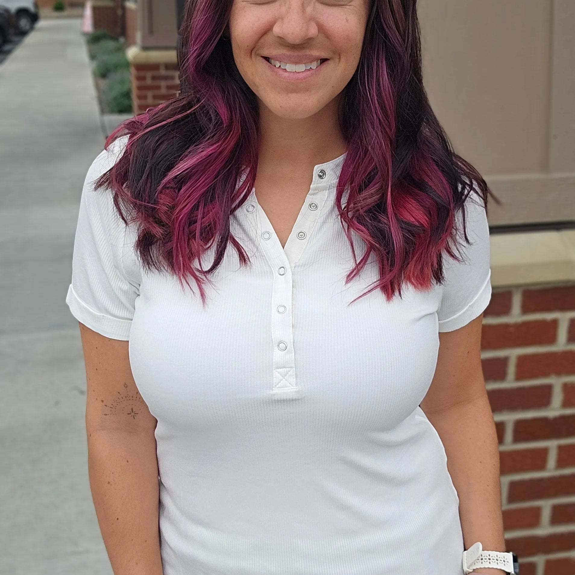 Shop Everyday Snap Henley Tee - Ivory- at Ruby Joy Boutique, a Women's Clothing Store in Pickerington, Ohio