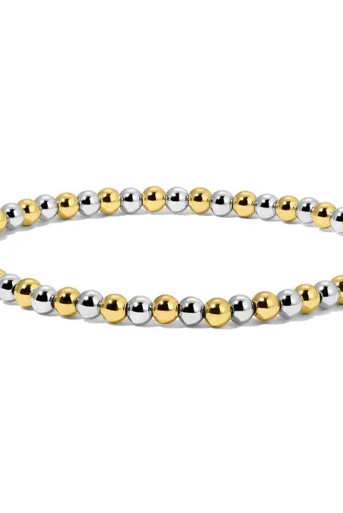 Shop Fashion Fortune Stretch Bracelets | Silver and Gold Mix-4mm Round Gold & Silver Beads at Ruby Joy Boutique, a Women's Clothing Store in Pickerington, Ohio