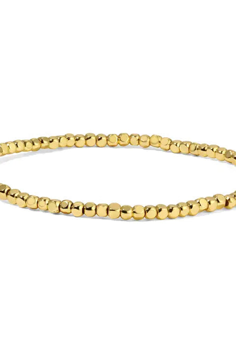 Shop Fashion Fortune Stretch Bracelets | Silver and Gold Mix-2.5mm Gold Cube Beads at Ruby Joy Boutique, a Women's Clothing Store in Pickerington, Ohio