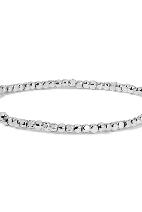 Shop Fashion Fortune Stretch Bracelets | Silver and Gold Mix-2.5mm Silver Cube Beads at Ruby Joy Boutique, a Women's Clothing Store in Pickerington, Ohio