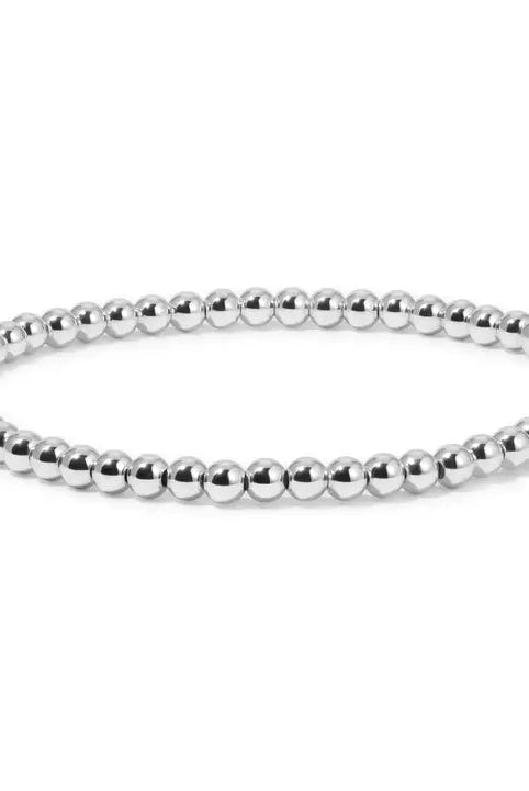 Shop Fashion Fortune Stretch Bracelets | Silver and Gold Mix-4mm Round Silver Beads at Ruby Joy Boutique, a Women's Clothing Store in Pickerington, Ohio