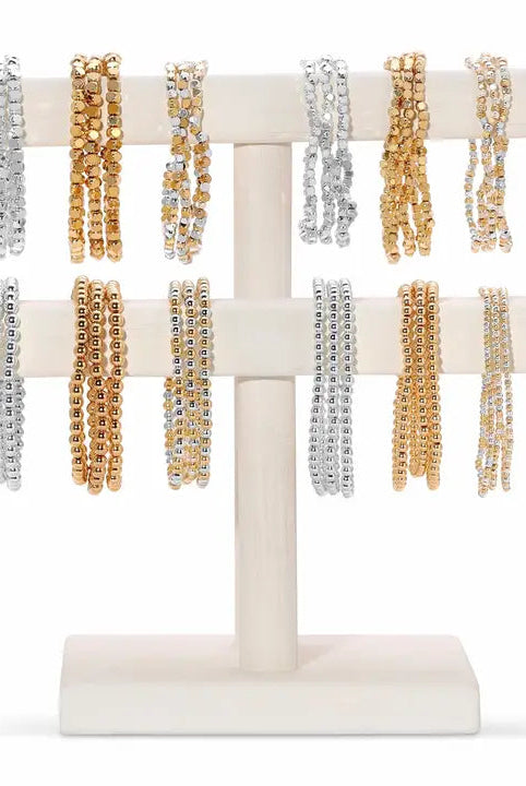 Shop Fashion Fortune Stretch Bracelets | Silver and Gold Mix- at Ruby Joy Boutique, a Women's Clothing Store in Pickerington, Ohio