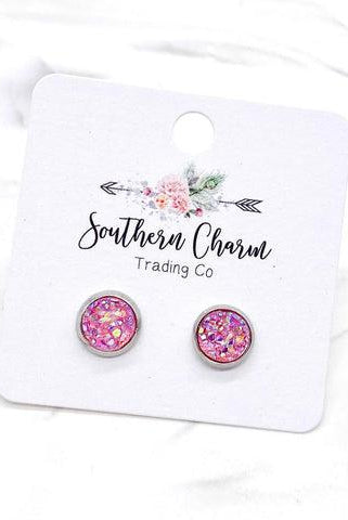 Shop Faux Druzy 8mm Stud Earrings-Earrings at Ruby Joy Boutique, a Women's Clothing Store in Pickerington, Ohio