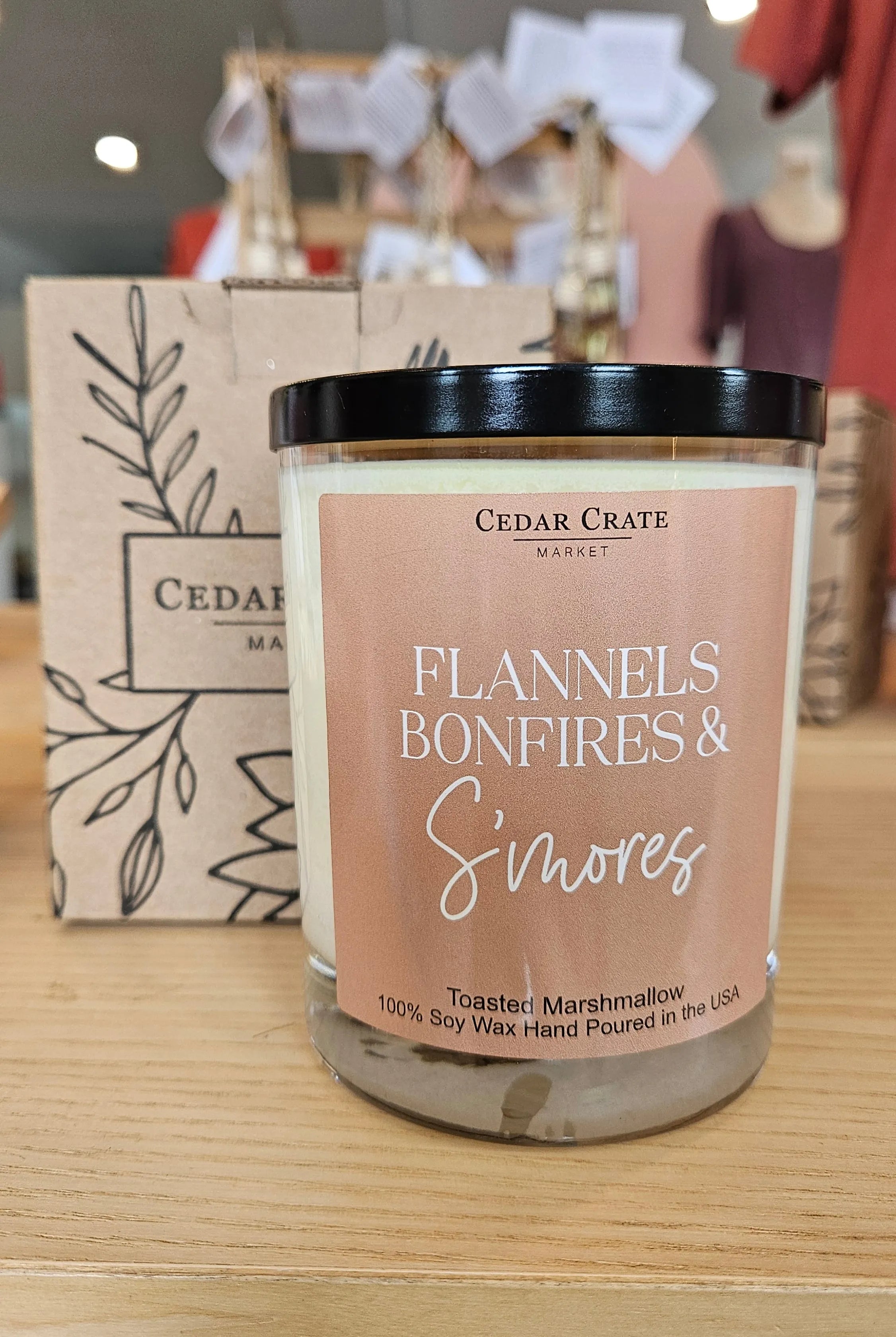 Shop Flannels Bonfires & S'mores | Toasted Marshmallow Soy Candle- at Ruby Joy Boutique, a Women's Clothing Store in Pickerington, Ohio