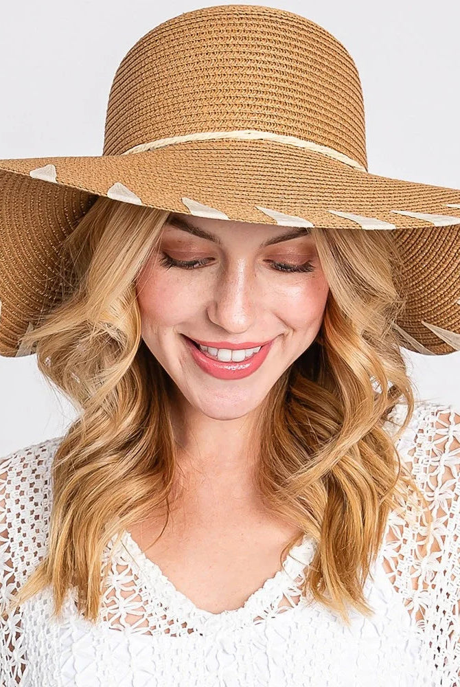 Shop Floppy Beach Hat with Edge Details-Hats at Ruby Joy Boutique, a Women's Clothing Store in Pickerington, Ohio