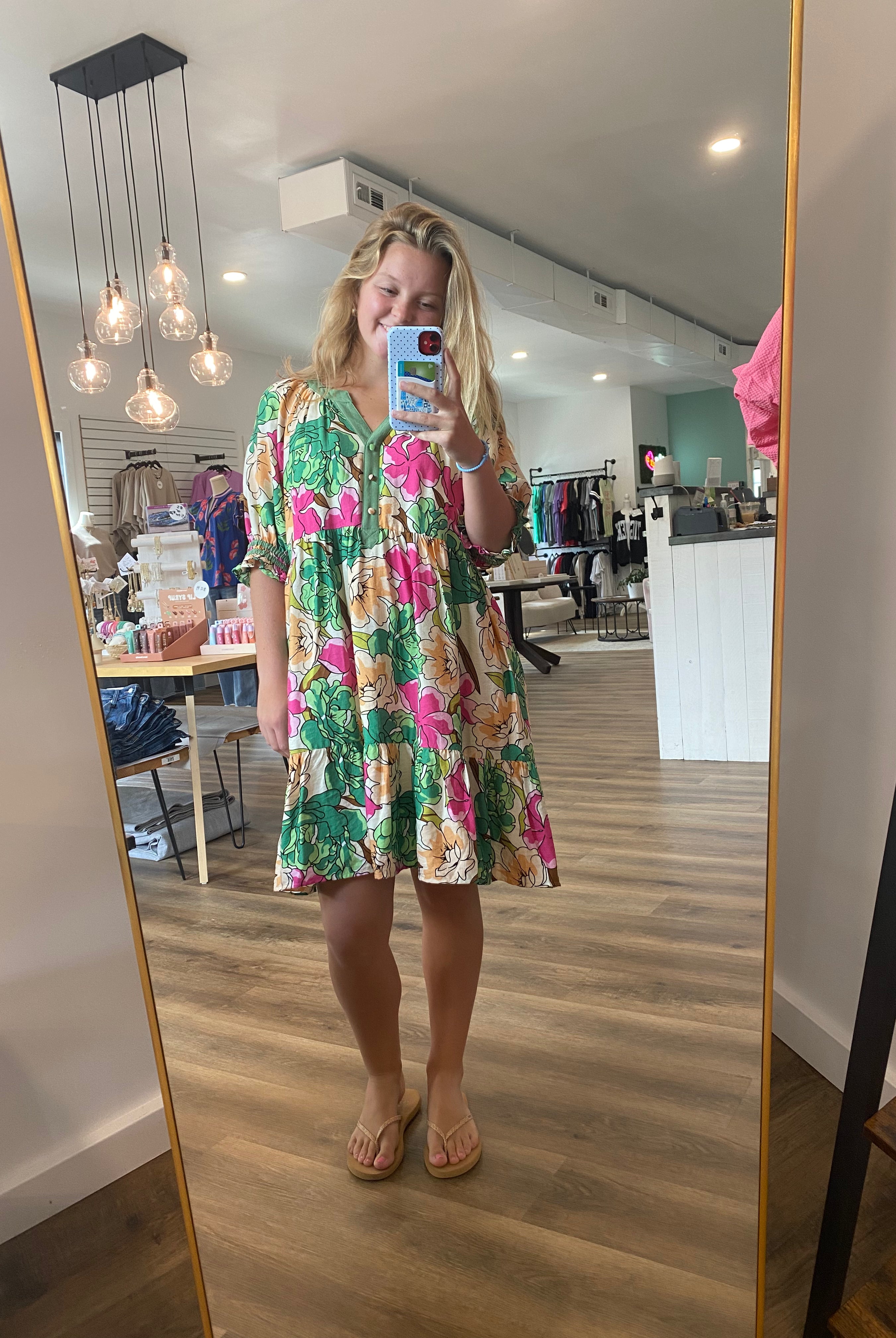 Shop Floral Tiered Babydoll Dress- at Ruby Joy Boutique, a Women's Clothing Store in Pickerington, Ohio