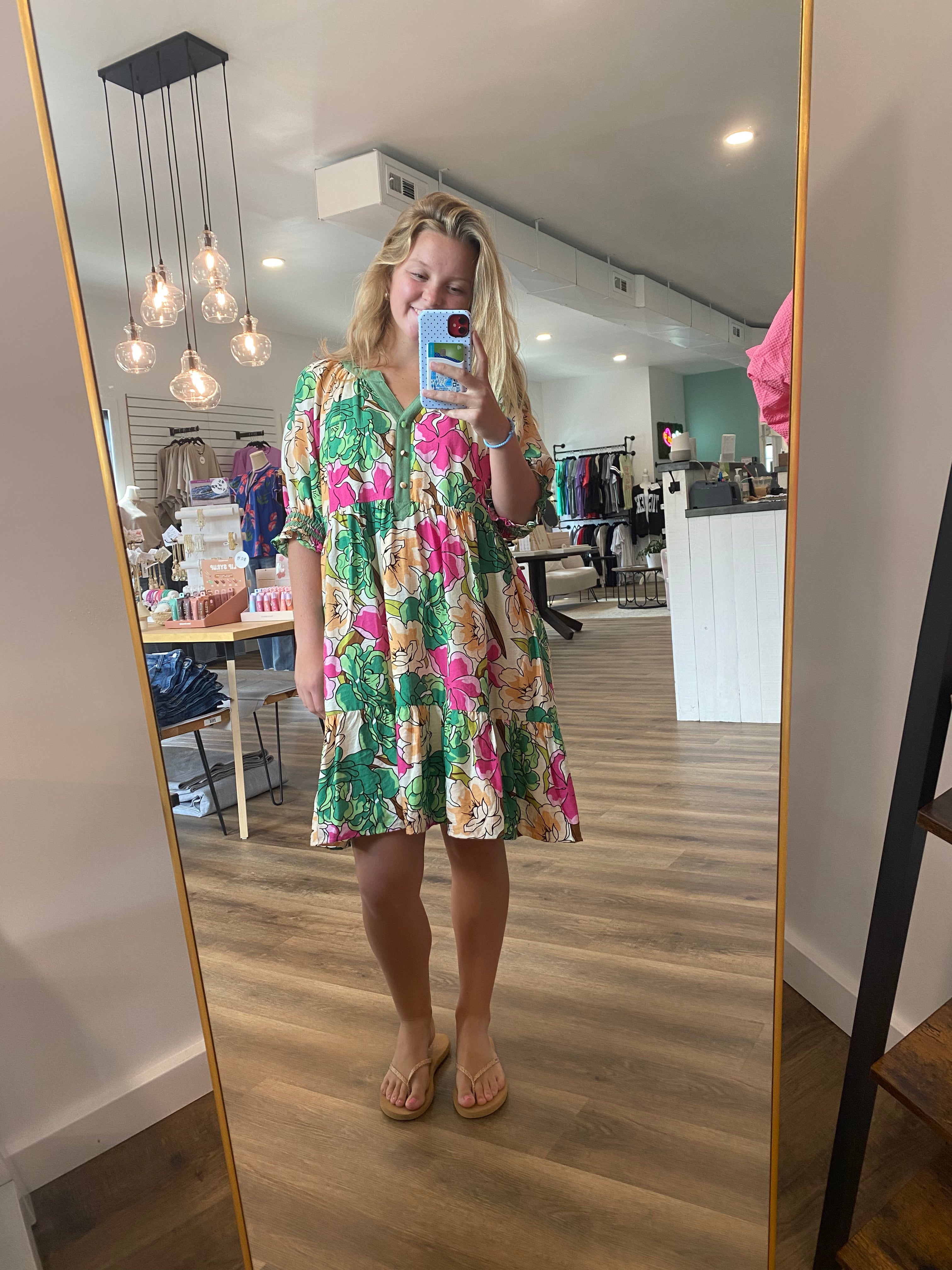 Shop Floral Tiered Babydoll Dress- at Ruby Joy Boutique, a Women's Clothing Store in Pickerington, Ohio