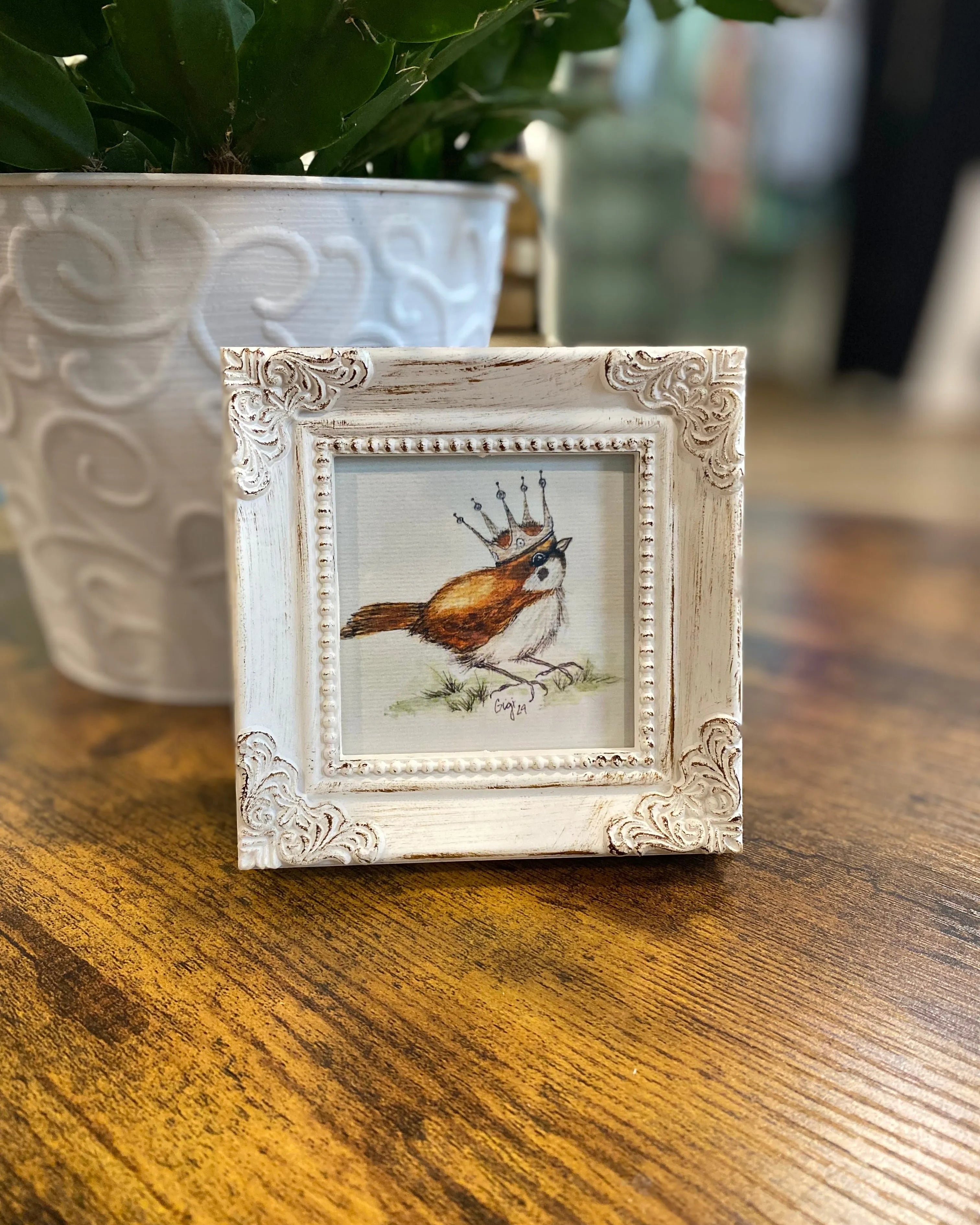 Shop Framed Watercolor Prints-Crowned Bird at Ruby Joy Boutique, a Women's Clothing Store in Pickerington, Ohio