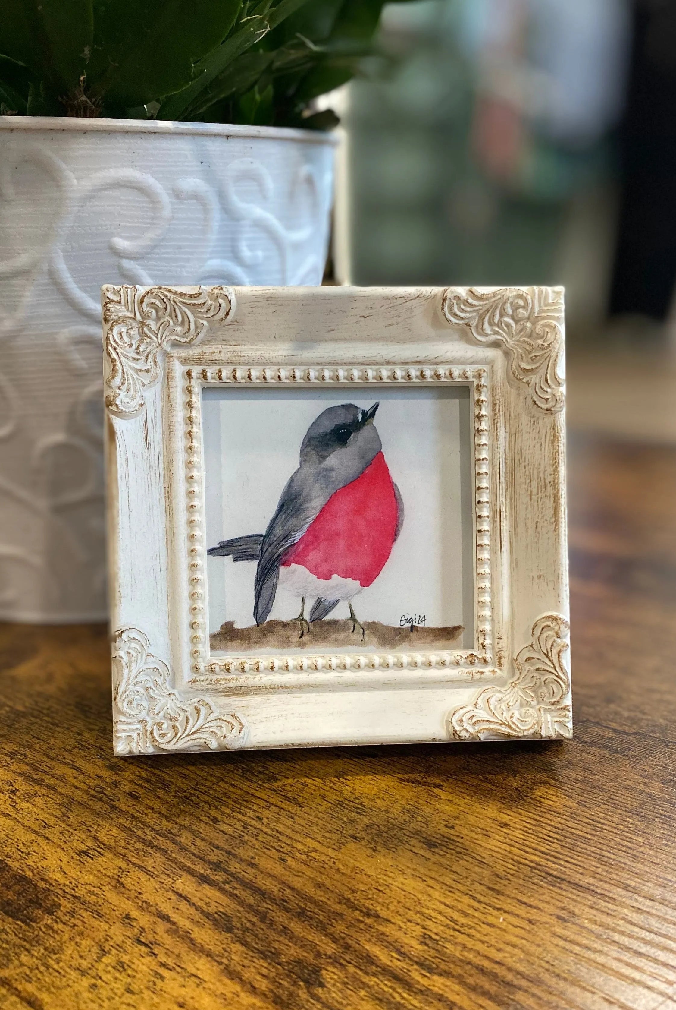 Shop Framed Watercolor Prints-Red Robin at Ruby Joy Boutique, a Women's Clothing Store in Pickerington, Ohio