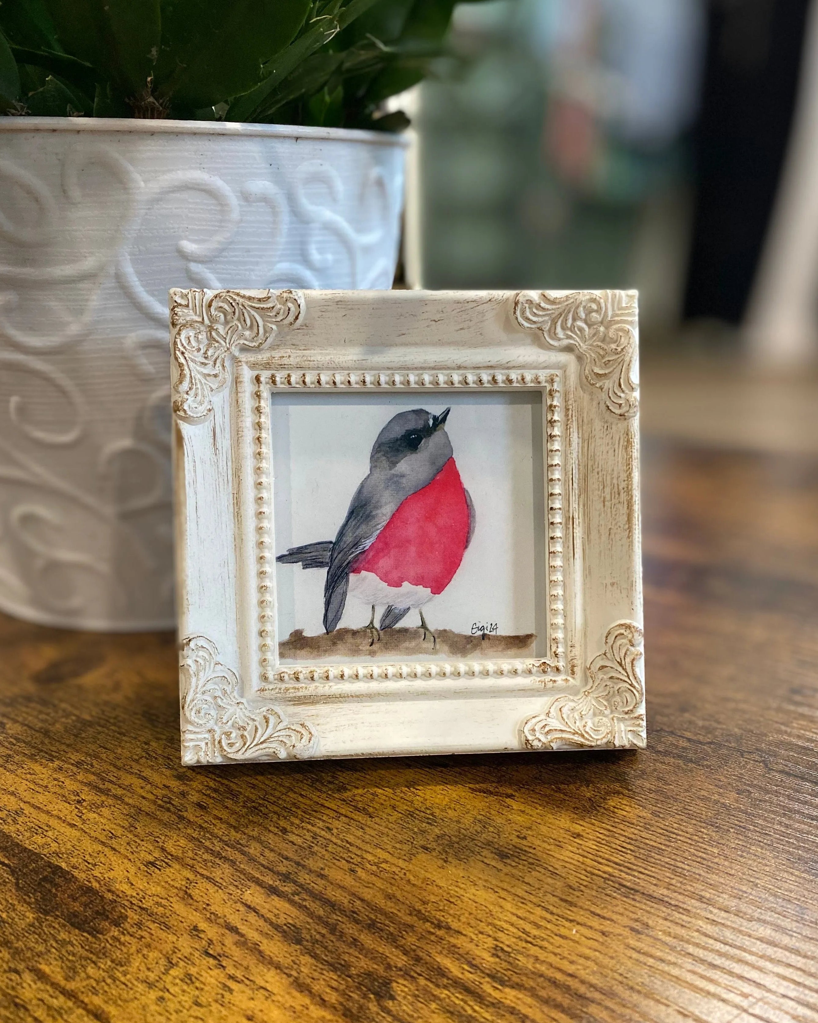 Shop Framed Watercolor Prints-Red Robin at Ruby Joy Boutique, a Women's Clothing Store in Pickerington, Ohio