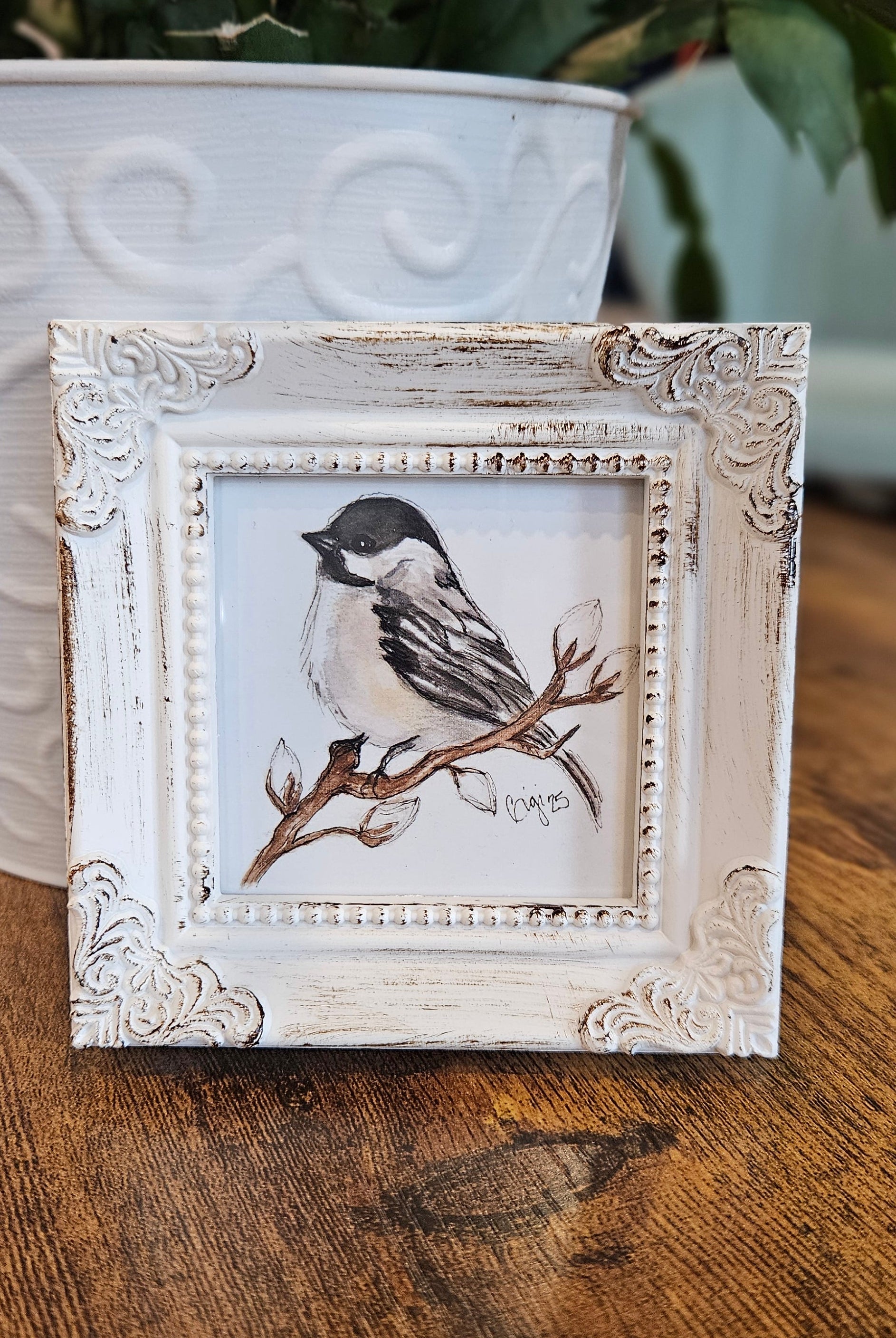 Shop Framed Watercolor Prints-Chickadee at Ruby Joy Boutique, a Women's Clothing Store in Pickerington, Ohio