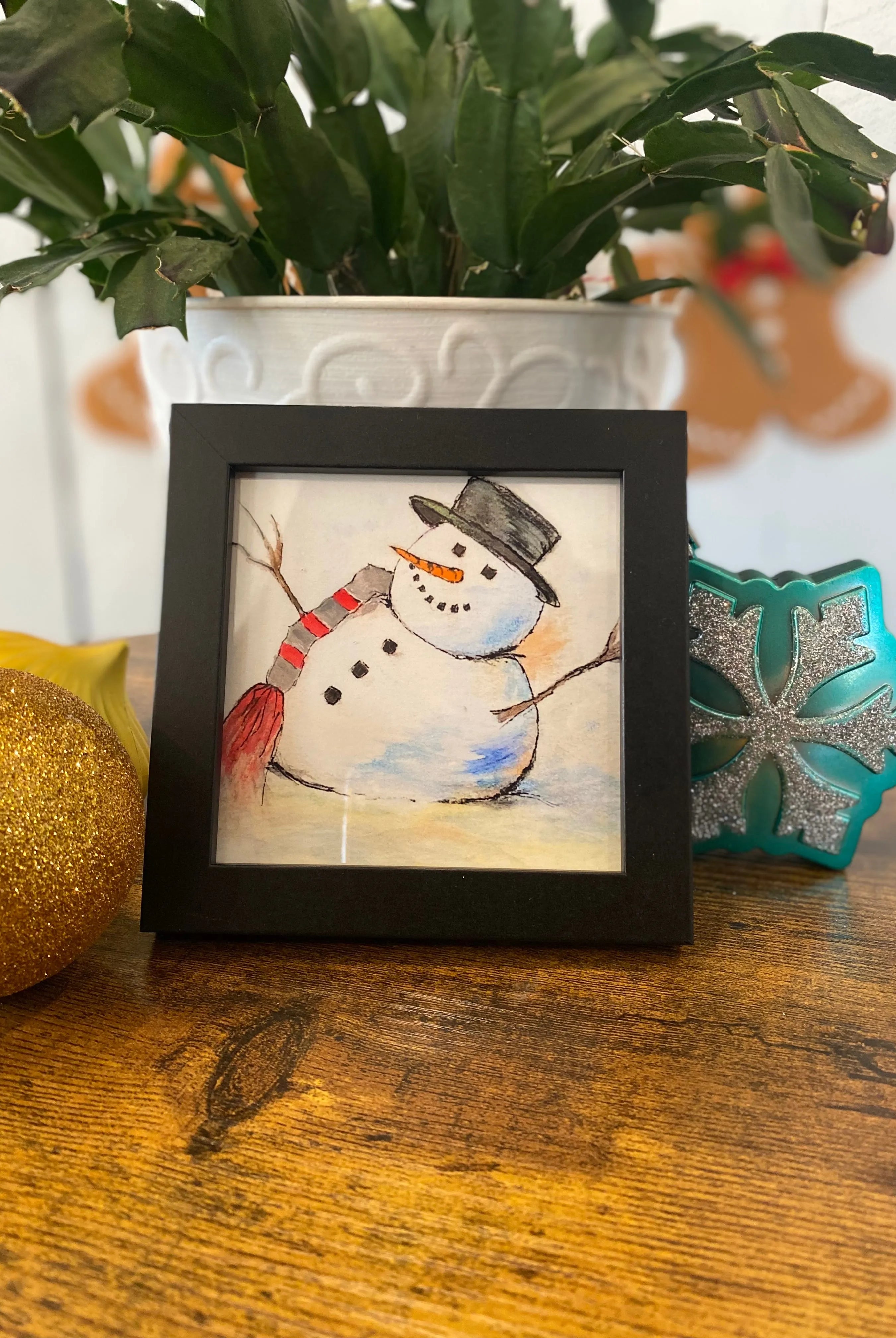 Shop Framed Watercolor prints - Winter Collection-Snowman at Ruby Joy Boutique, a Women's Clothing Store in Pickerington, Ohio