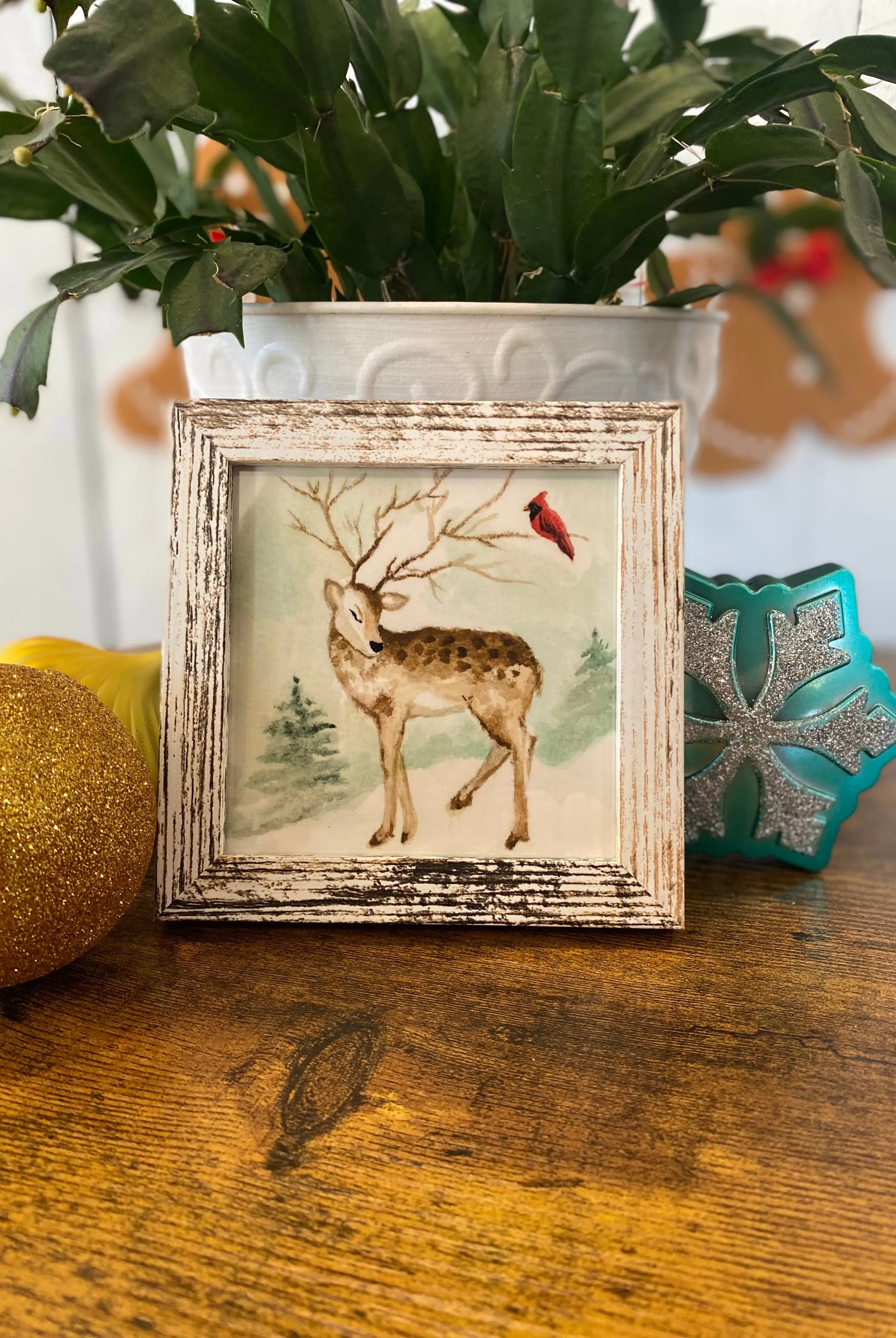 Shop Framed Watercolor prints - Winter Collection-Deer + Cardinal at Ruby Joy Boutique, a Women's Clothing Store in Pickerington, Ohio