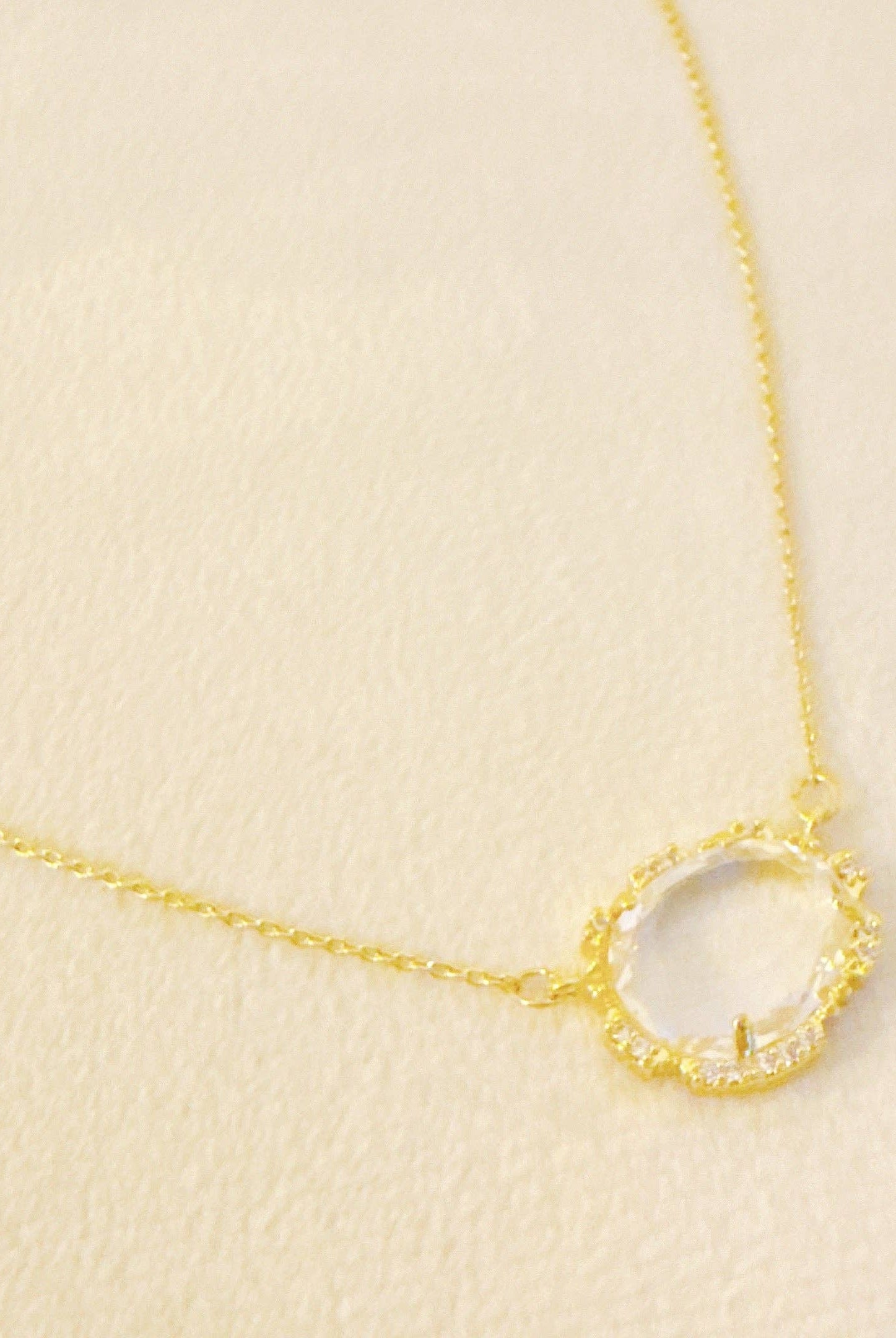 Shop Gemma Pendant Necklace-Clear at Ruby Joy Boutique, a Women's Clothing Store in Pickerington, Ohio
