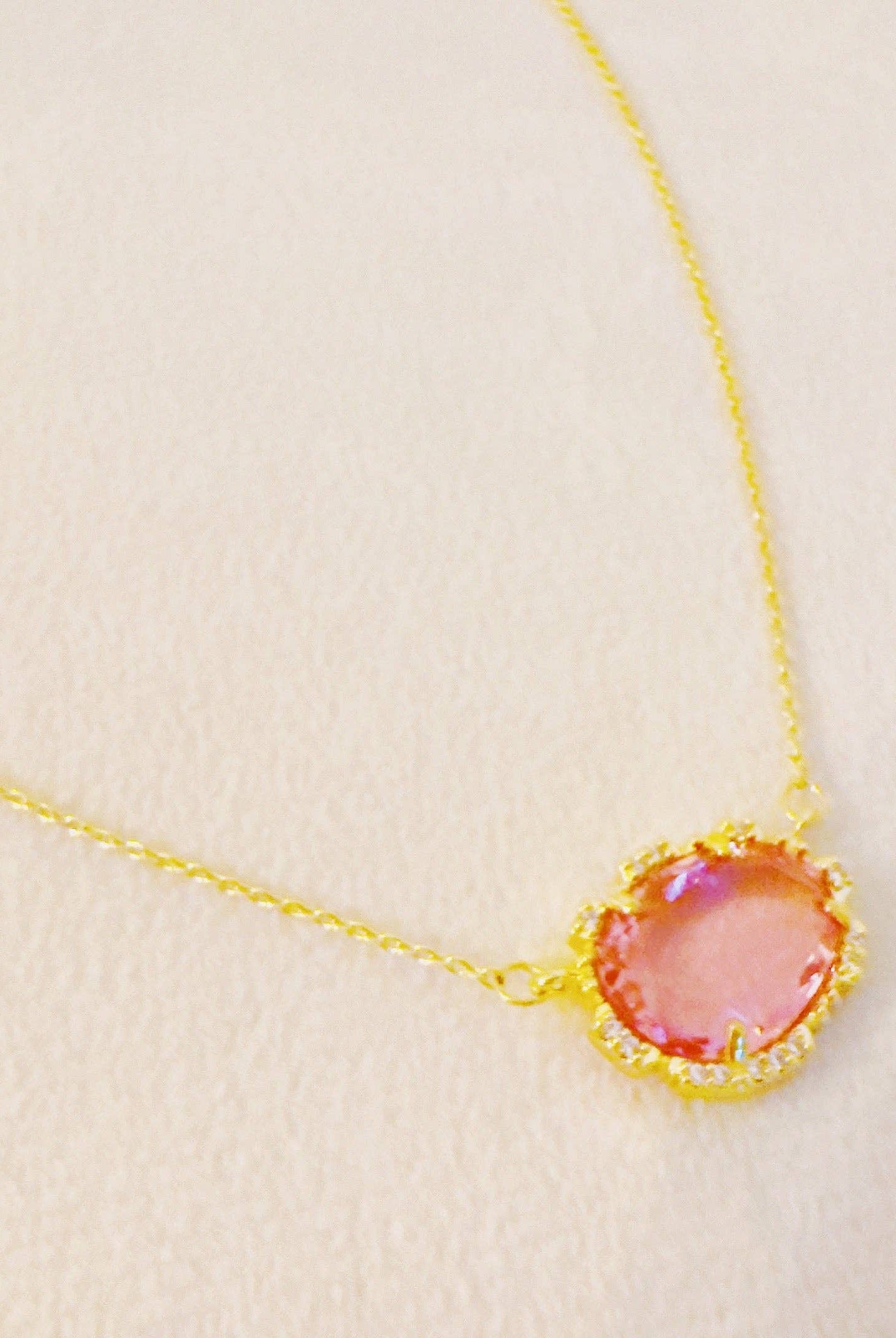 Shop Gemma Pendant Necklace-Pink at Ruby Joy Boutique, a Women's Clothing Store in Pickerington, Ohio