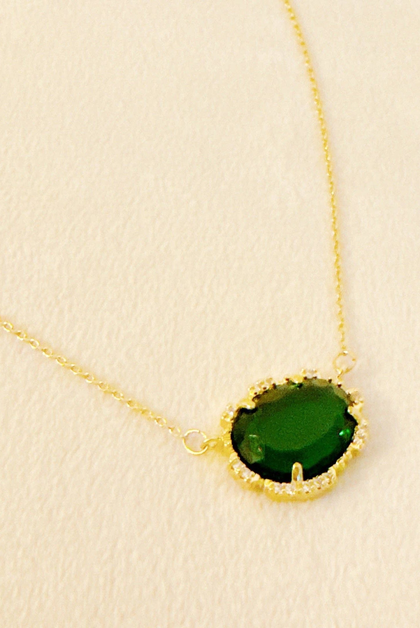 Shop Gemma Pendant Necklace-Emerald at Ruby Joy Boutique, a Women's Clothing Store in Pickerington, Ohio