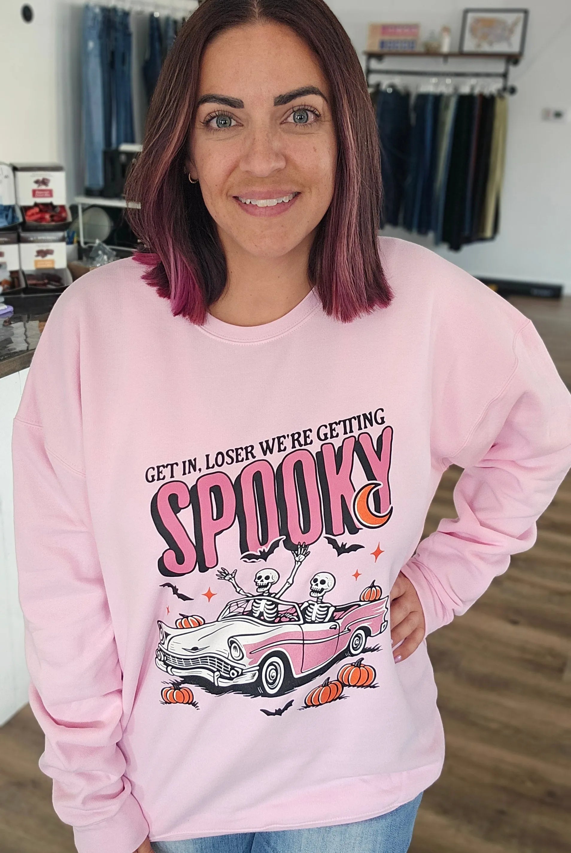 Shop Get in Loser, We're Getting Spooky Tee- at Ruby Joy Boutique, a Women's Clothing Store in Pickerington, Ohio