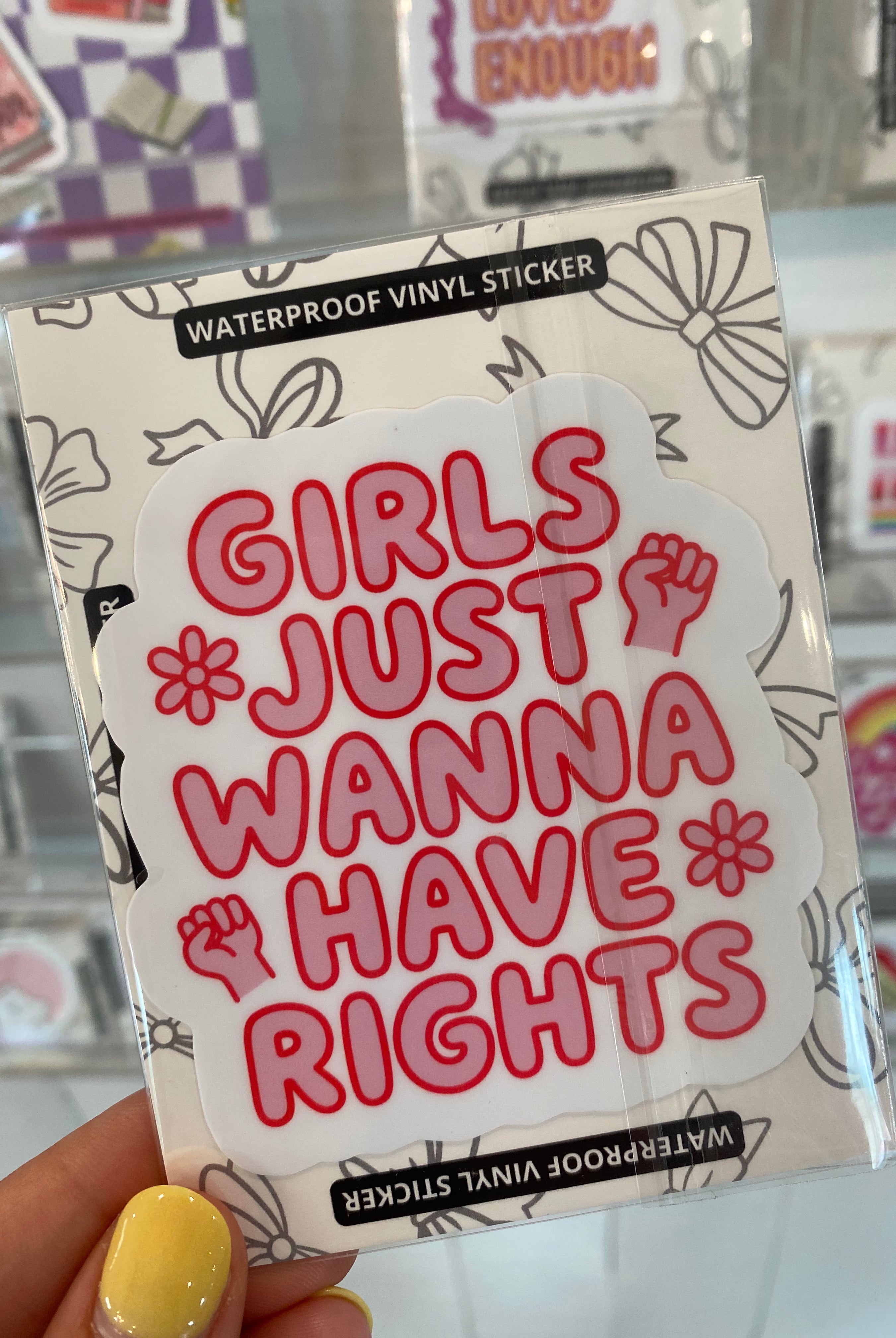 Shop Girls Just Wanna Have Rights | Waterproof Vinyl Sticker- at Ruby Joy Boutique, a Women's Clothing Store in Pickerington, Ohio