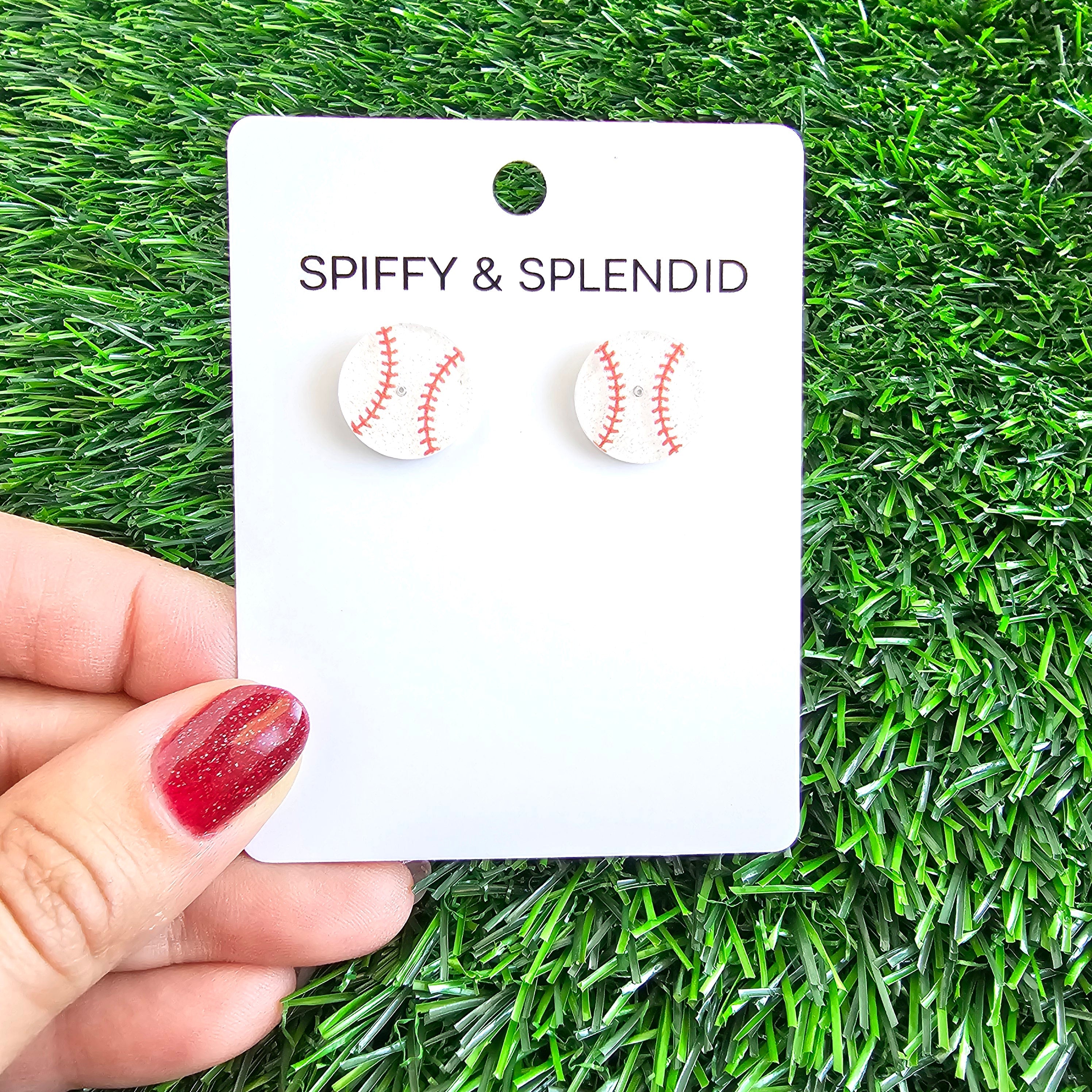 Shop Glitter Baseball Studs- at Ruby Joy Boutique, a Women's Clothing Store in Pickerington, Ohio