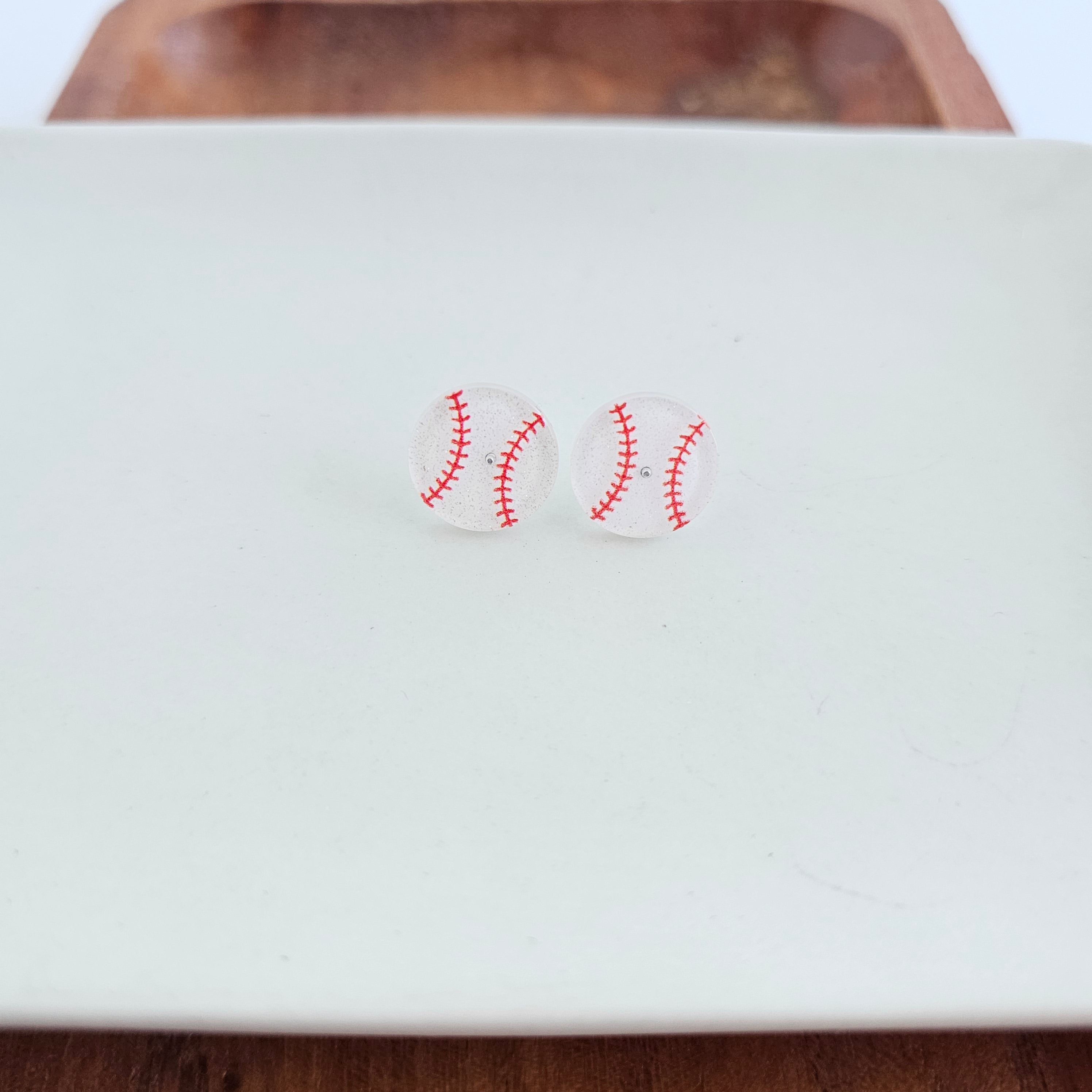 Shop Glitter Baseball Studs- at Ruby Joy Boutique, a Women's Clothing Store in Pickerington, Ohio