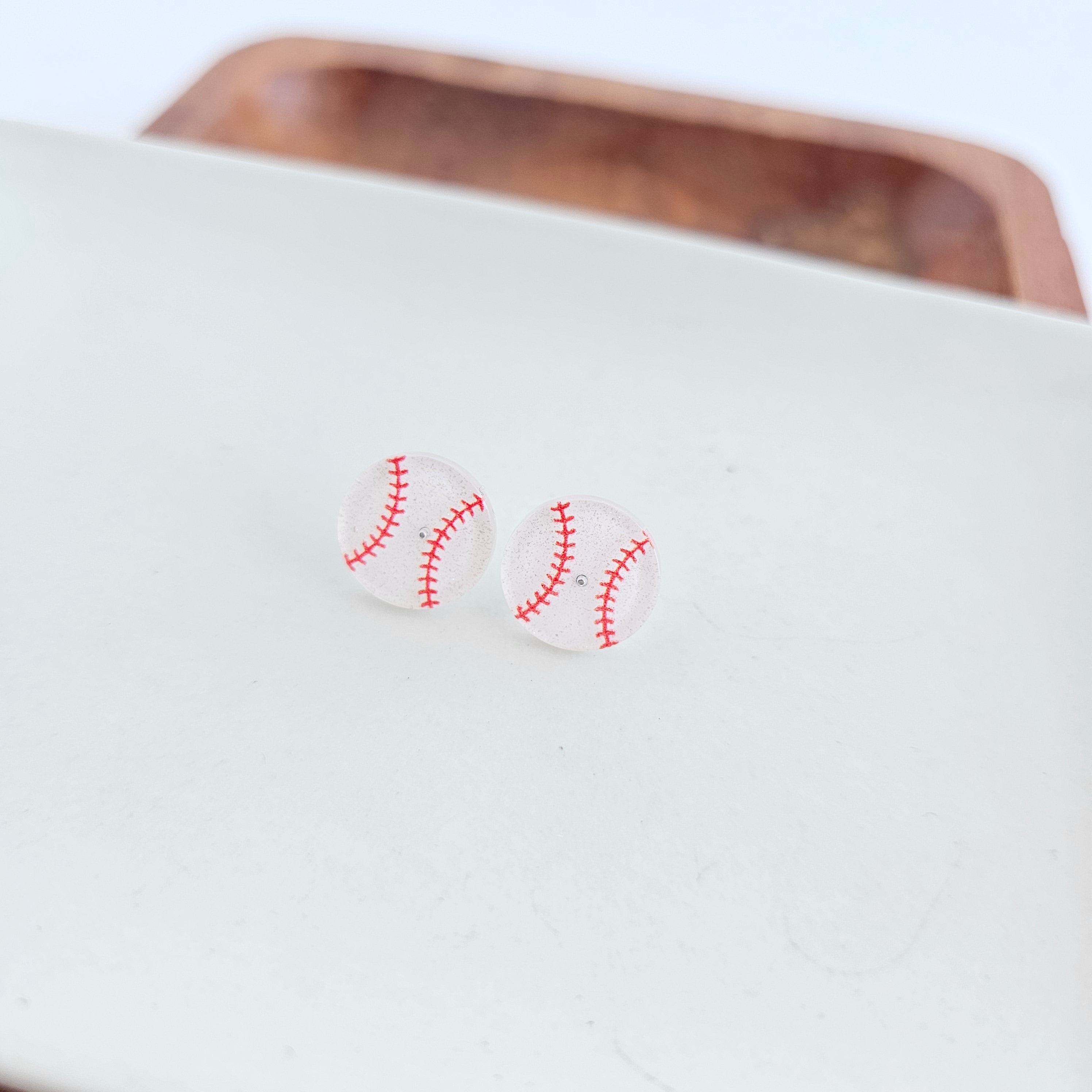 Shop Glitter Baseball Studs- at Ruby Joy Boutique, a Women's Clothing Store in Pickerington, Ohio